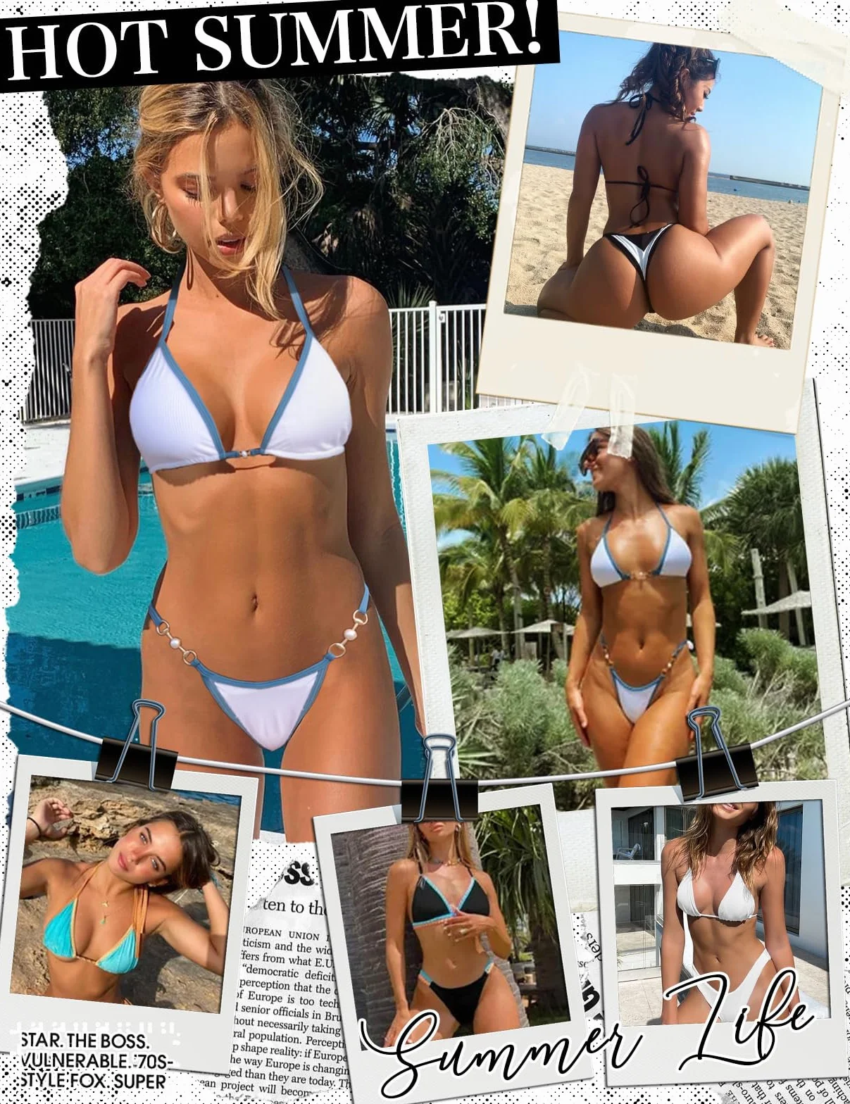Bikinis Mujer Push Up Tanga Cintura Baja Traje de Baño Brasileño Sexy Conjuntos Playa