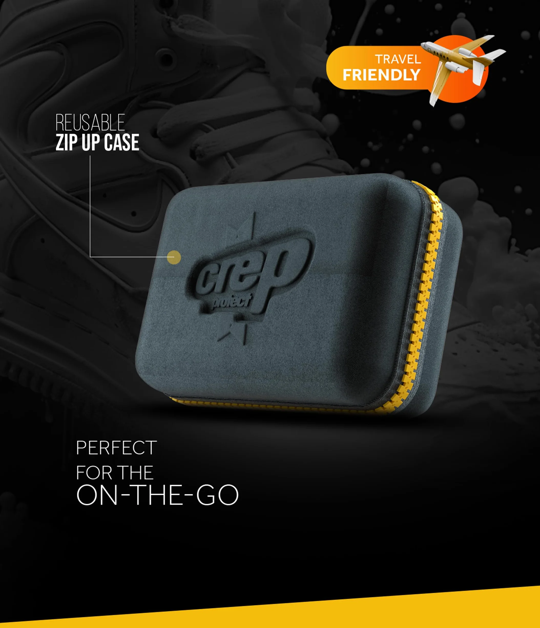 Crep Protect CURE Kit limpieza zapatillas premium cepillo solución 100ml paño microfibra bolsa