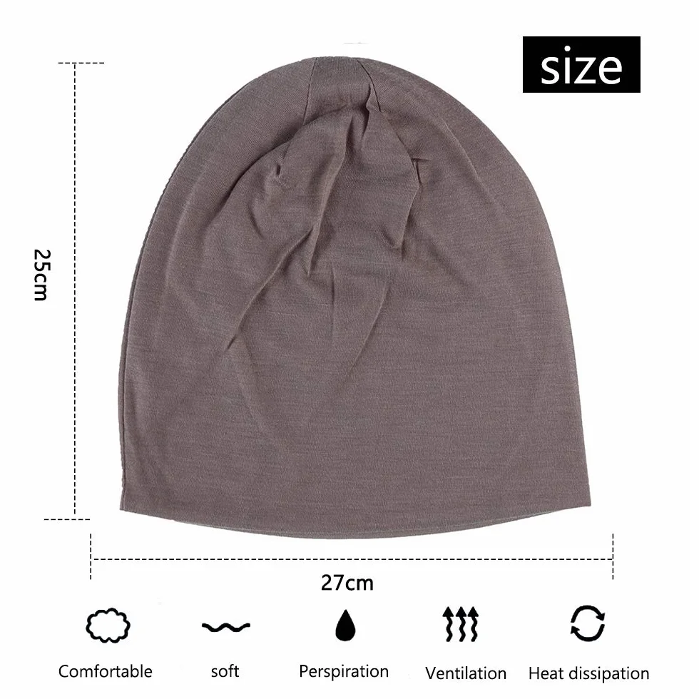 Gorro Slouchy Algodón para Cabeza Quimio Cáncer Mujeres Hombres Turbante Elástico