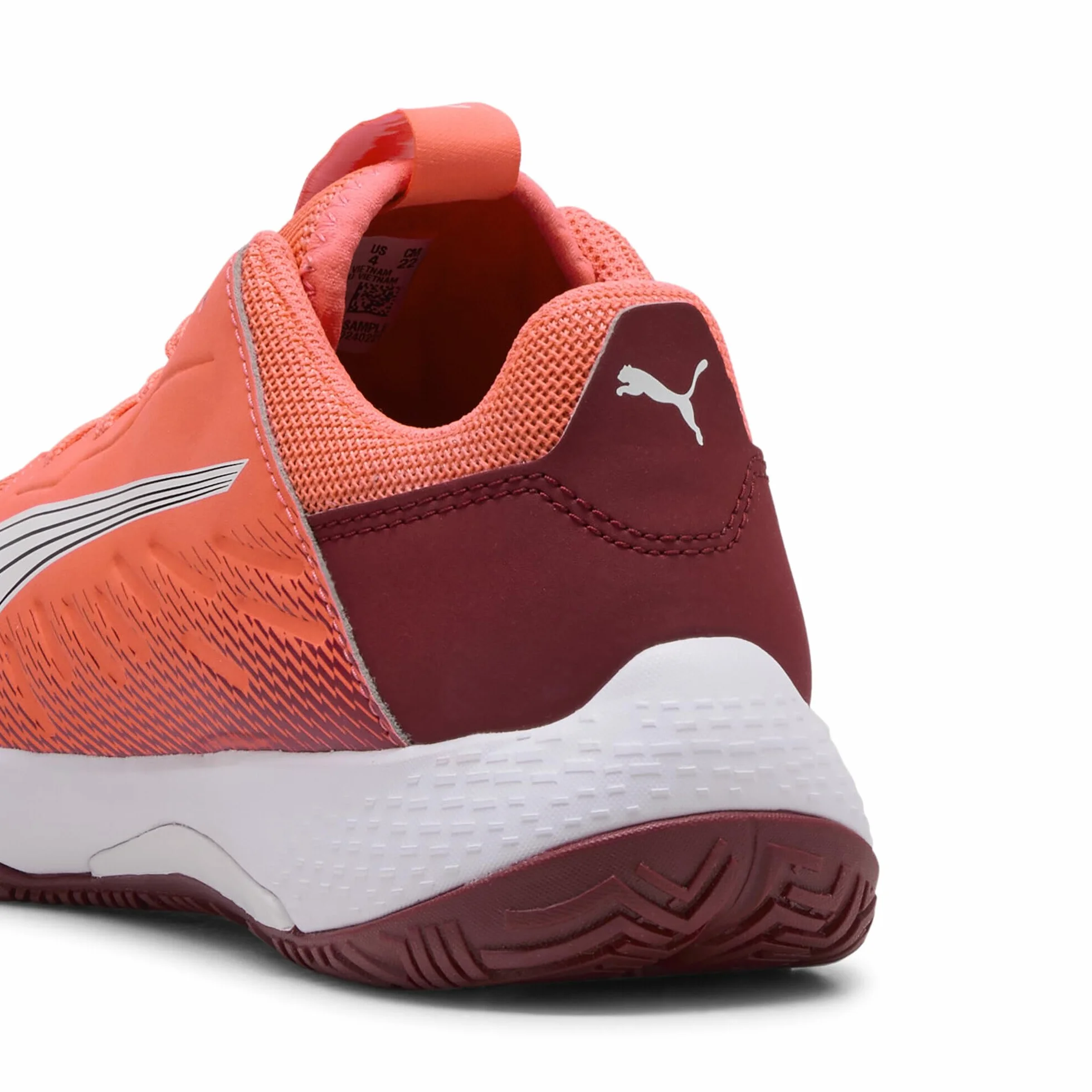PUMA Accelerate Niños Zapatillas de Balonmano 38.5 Glowing Red White Dark Crimson Black