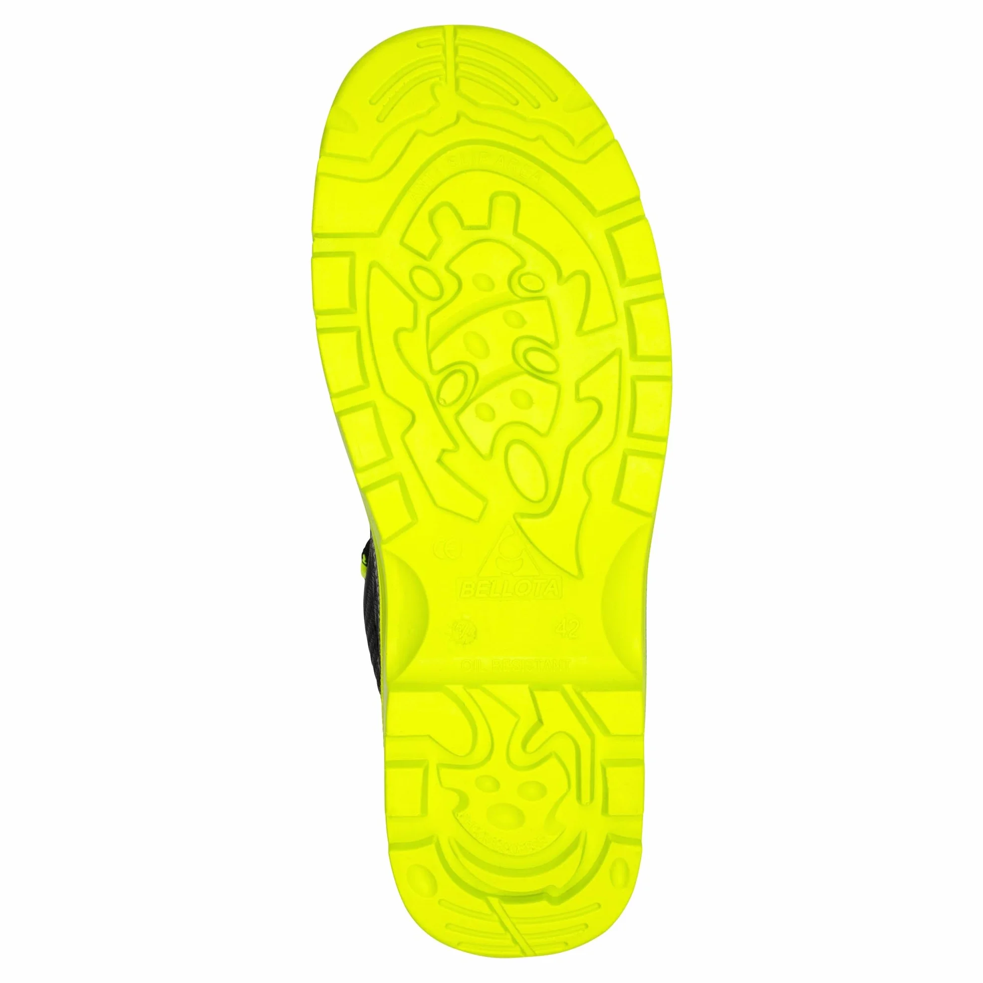 Bellota 72309S1P Bota de Seguridad Piel Serraje Transpirable Resistente Golpes Rozaduras Negro Verde