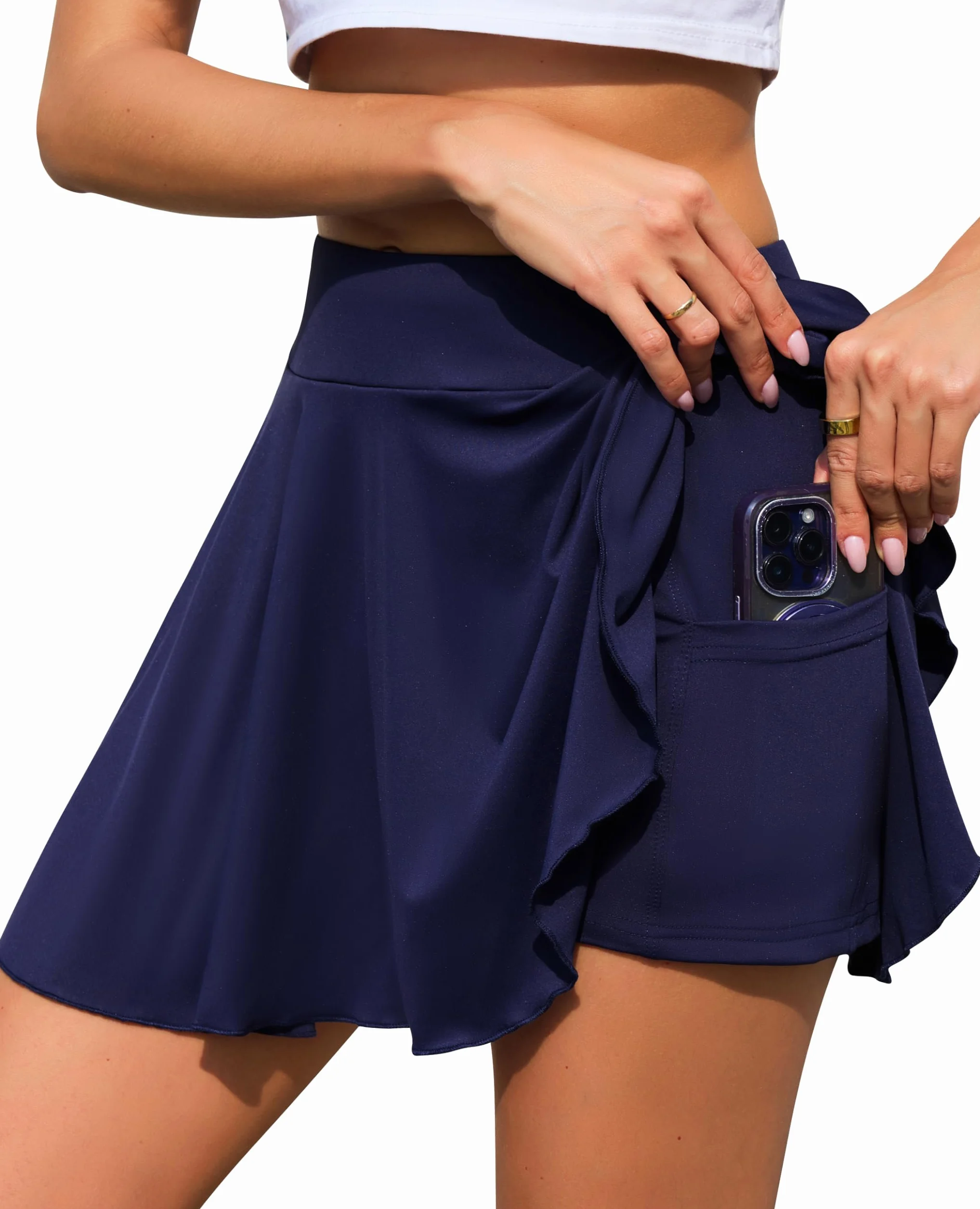 Lovasy Falda Pantalon Deporte Mujer 2 En 1 Plisada Tenis Golf Correr Yoga Bádminton