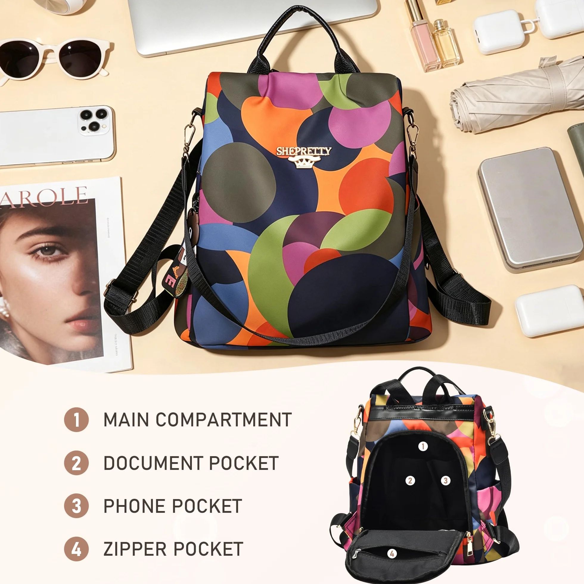 Mochila impermeable para mujer