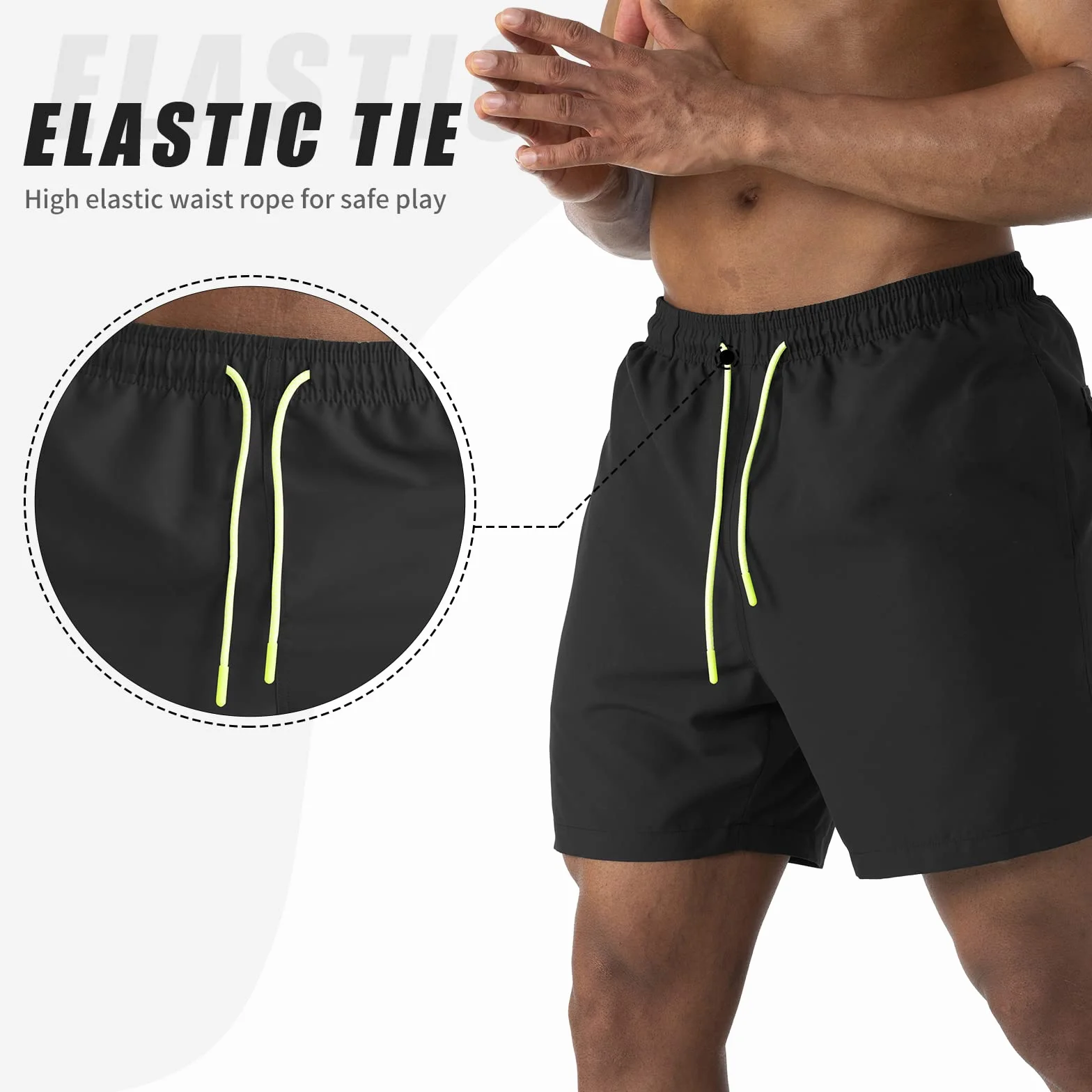 EDOTON Bañadores Hombre Pantalones Cortos de Baño Ligeros Secado Rápido Cintura Ajustable Bolsillos Natación Surf Informal