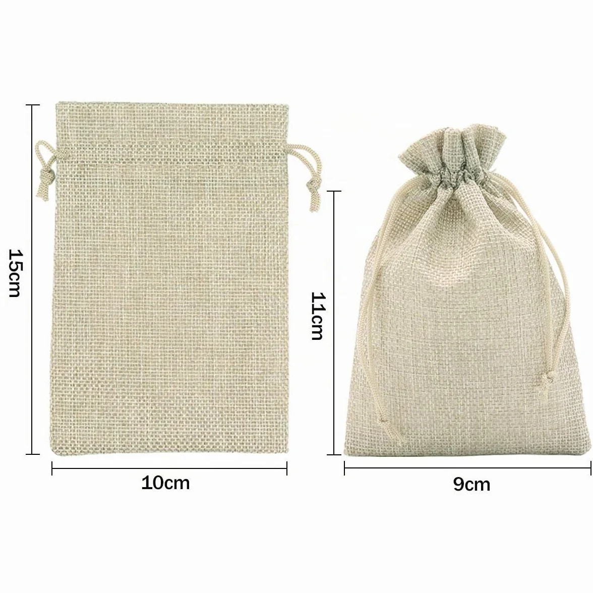 30PCS 10x15cm Bolsas de Yute, Bolsitas de Yute, Sacos de Yute, Bolsa de Arpillera con Cordón para Regalo, Joyeria, Calendario de Adviento, DIY, Bodas, Fiesta, Navidad(Color Primario)