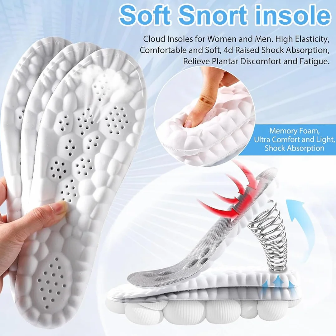 Plantillas Memory Foam para Deporte, Trabajo y Uso Diario - Ortopédicas Transpirables Amortiguadoras 43-44
