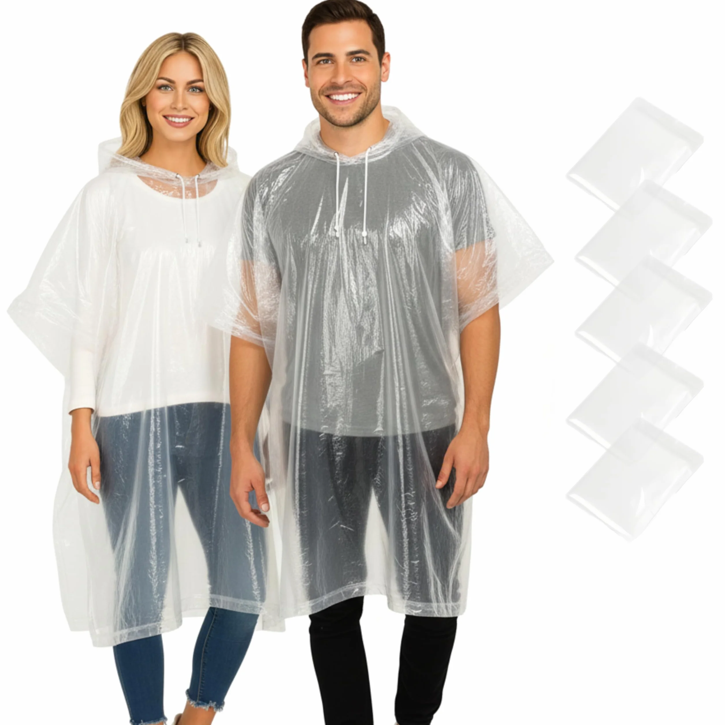 REDSTAR Waterproof Rain Poncho Family Pack Disposable Raincoat Adult Emergency Travel Festival