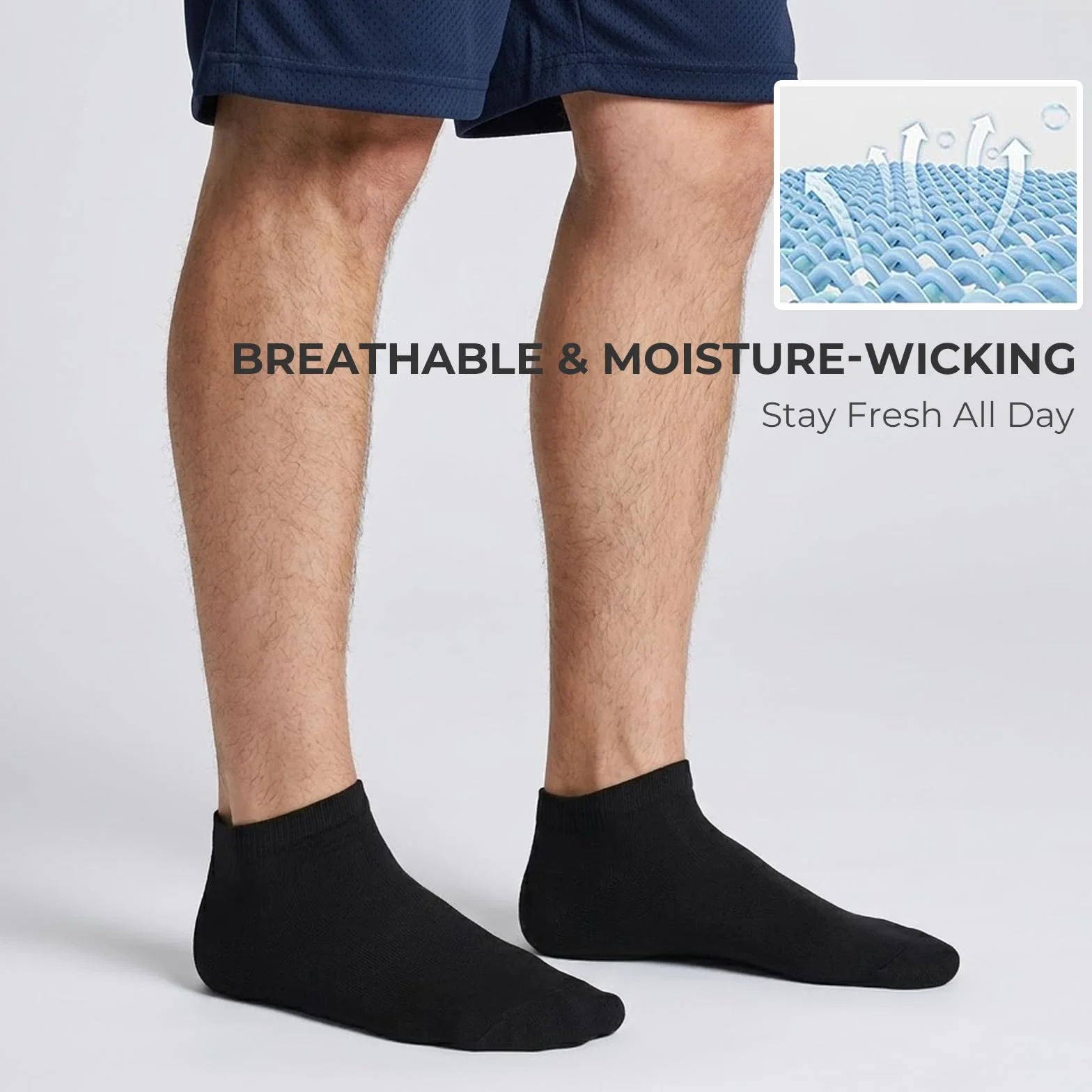 Calcetines Tobilleros de Algodón Peinado Suave Transpirables para Hombre y Mujer