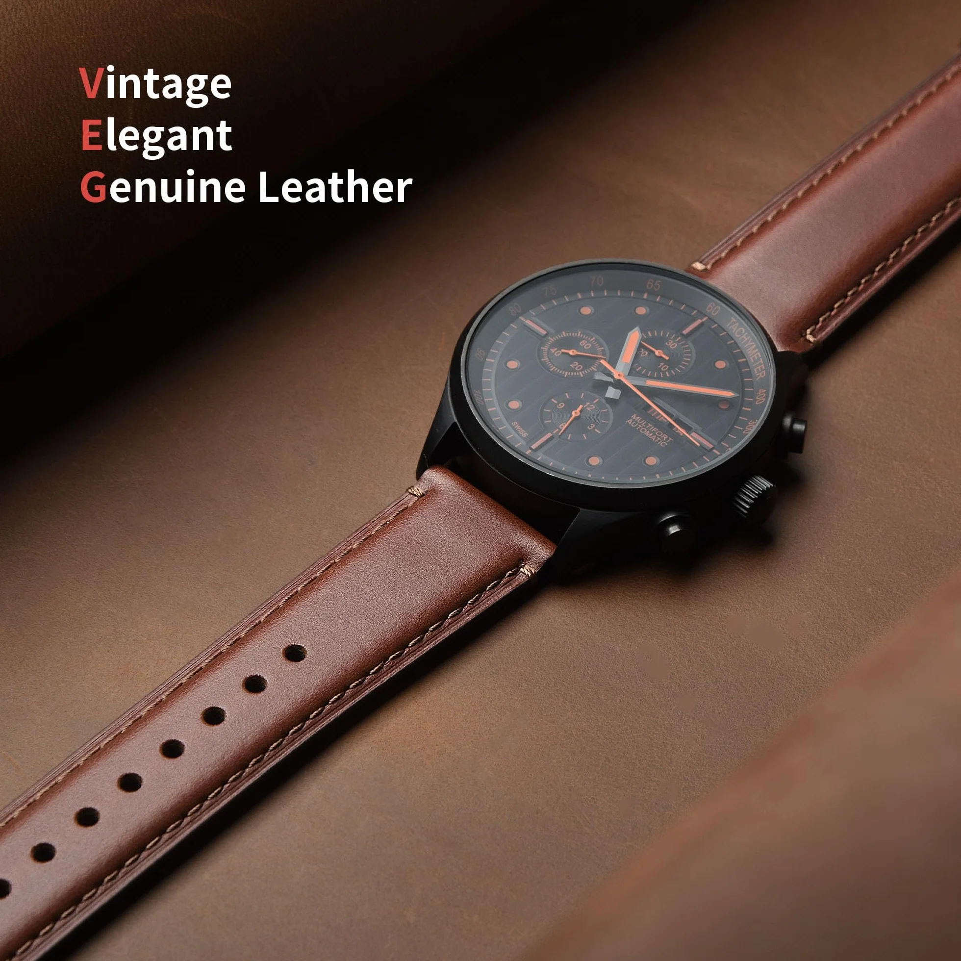 Fullmosa Correa de Reloj 22mm 20mm 18mm Cuero Liberación Rápida Repuesto para Samsung Galaxy Watch Huawei Smart Watch Fossil