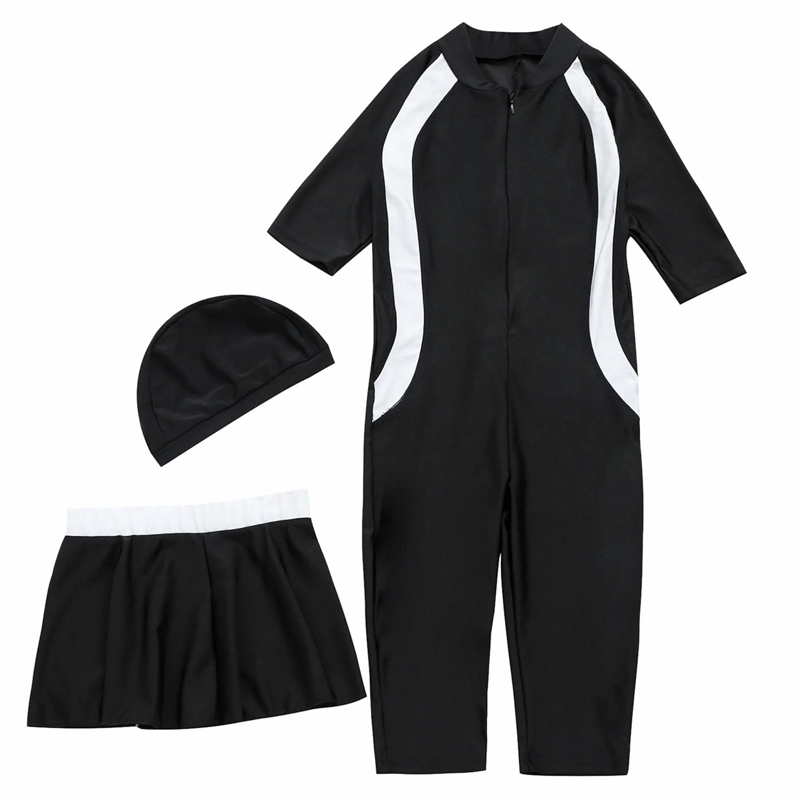 Burkini Niña Traje de Baño Islámico Cuerpo Completo Manga Larga