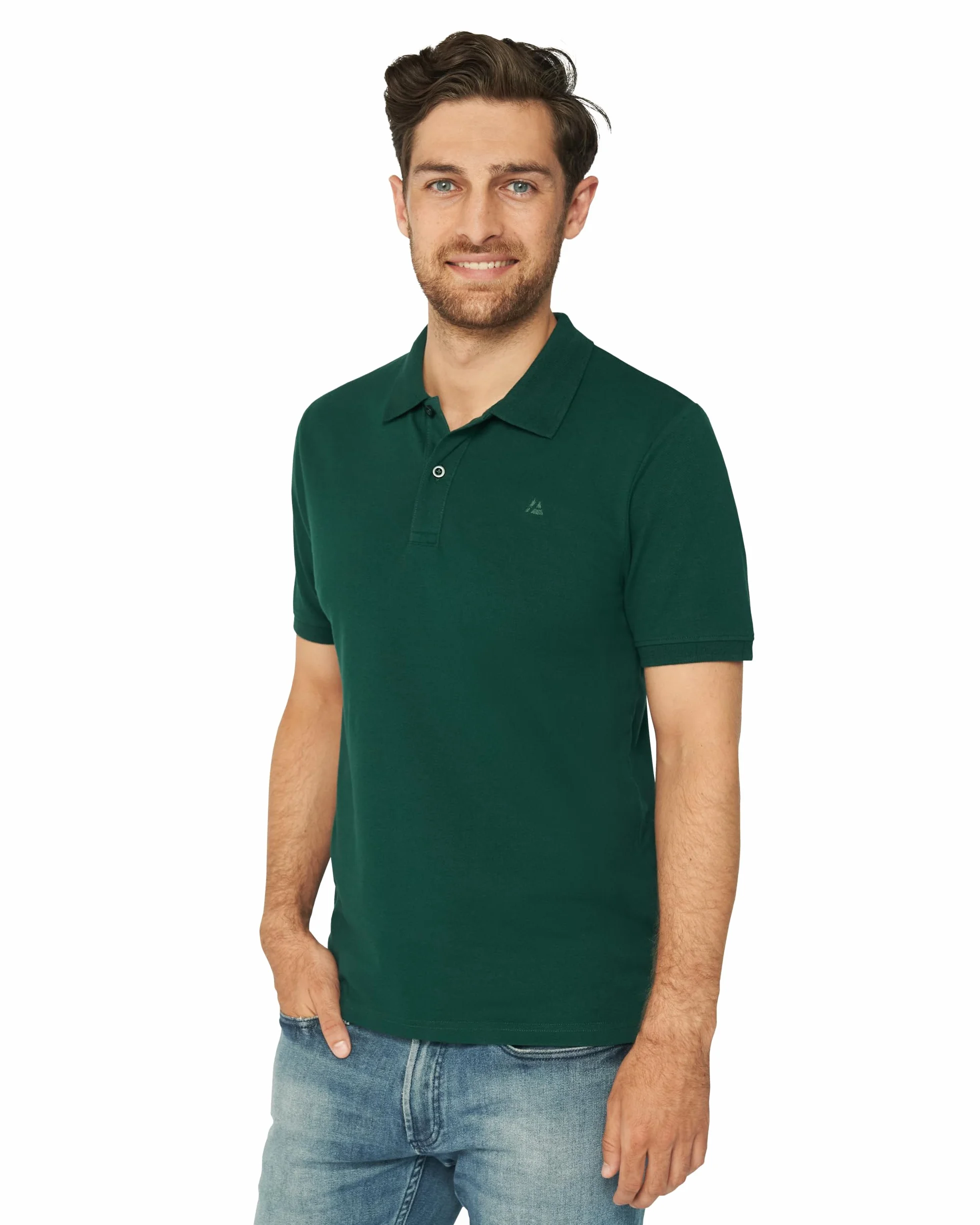 DANISH ENDURANCE Polo Hombre Manga Corta Algodón Orgánico Camiseta Vestir Suave 2 Pack