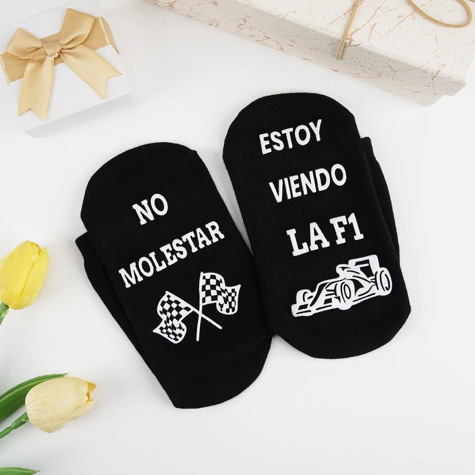 Leikedun Calcetines Divertidos de Fórmula 1 Antideslizantes Regalo Original para Amantes del F1
