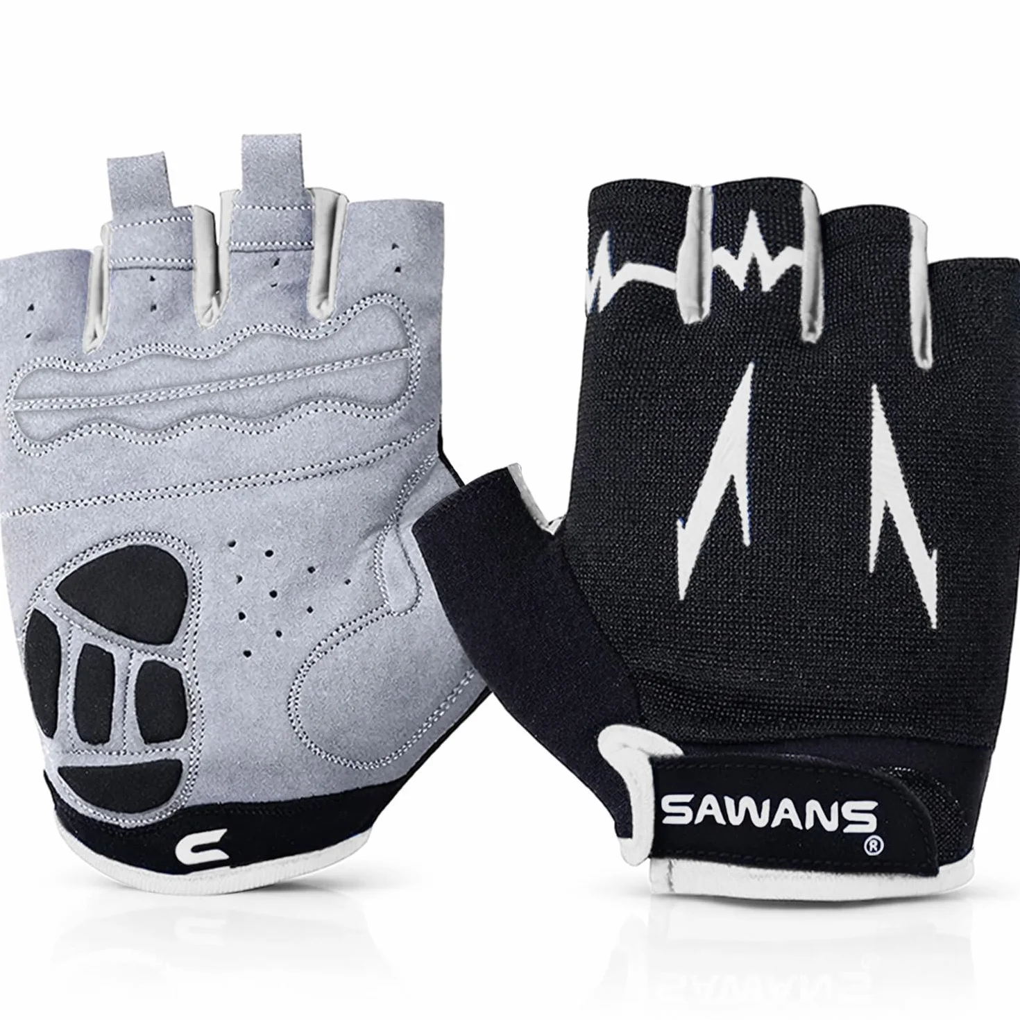 SAWANS Guantes de Ciclismo Medio Dedo Antideslizantes Transpirables para Bicicleta de Montaña