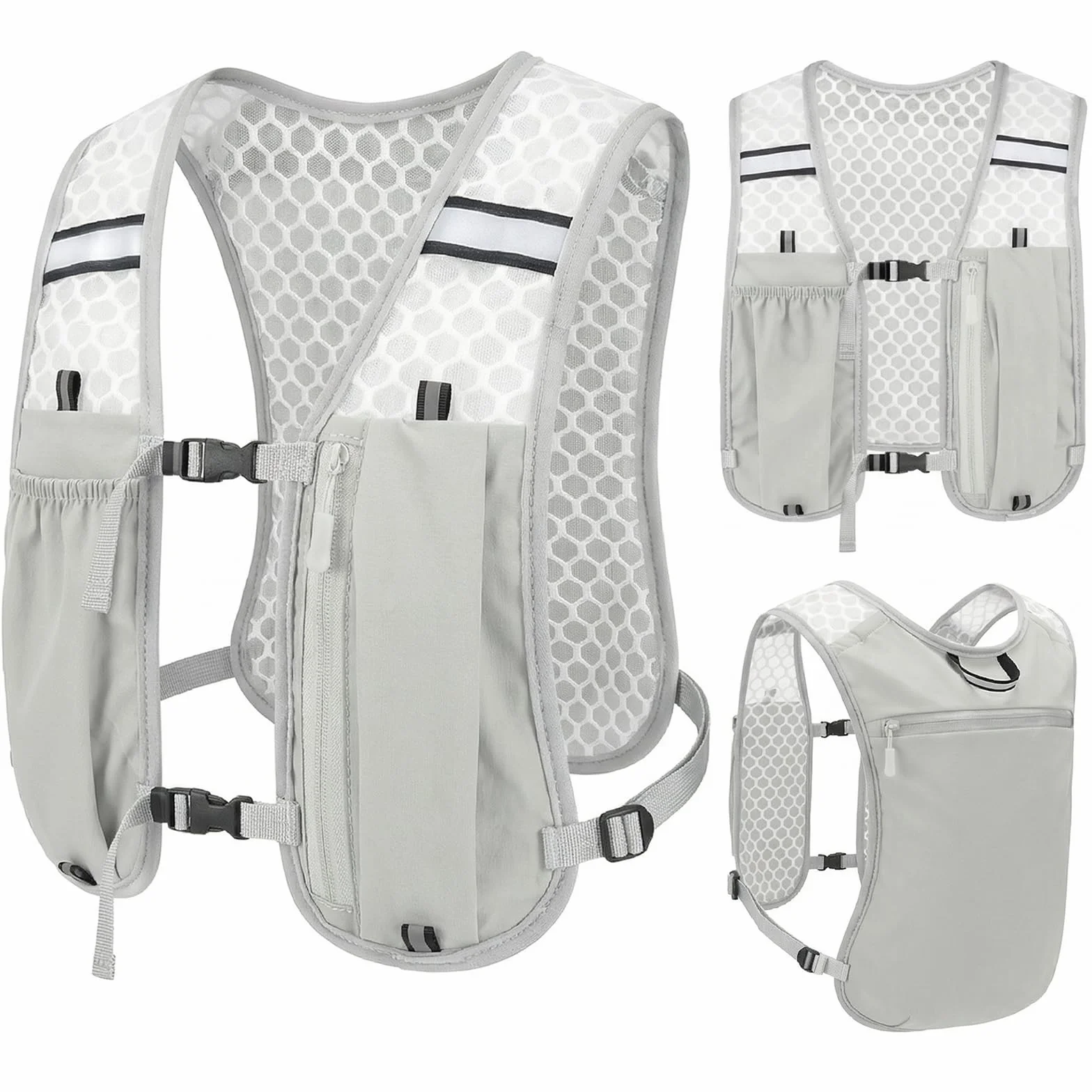 Chaleco de Hidratación para Running Mochila Trail Ultraligera con Bolsillo para Móvil y Correas Reflectantes