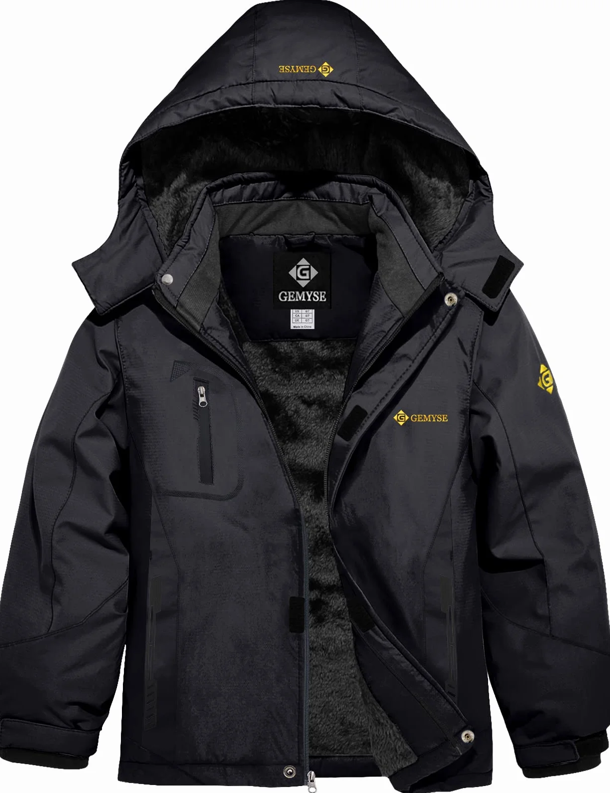 GEMYSE Chaqueta de Esquí Impermeable Niños Abrigo Invierno Antiviento Capucha