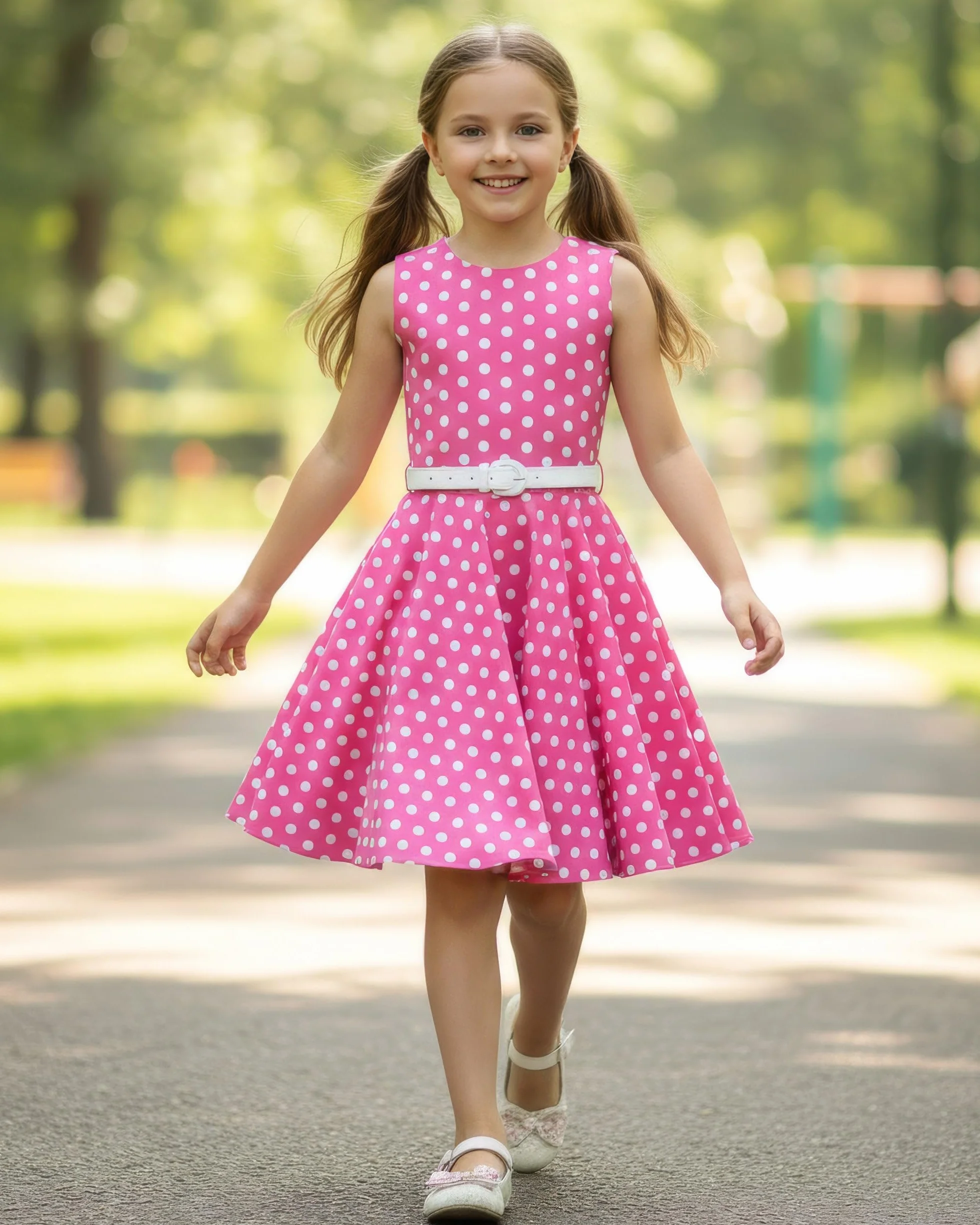Vestido de Lunares Vintage Años 50 Audrey para Niñas