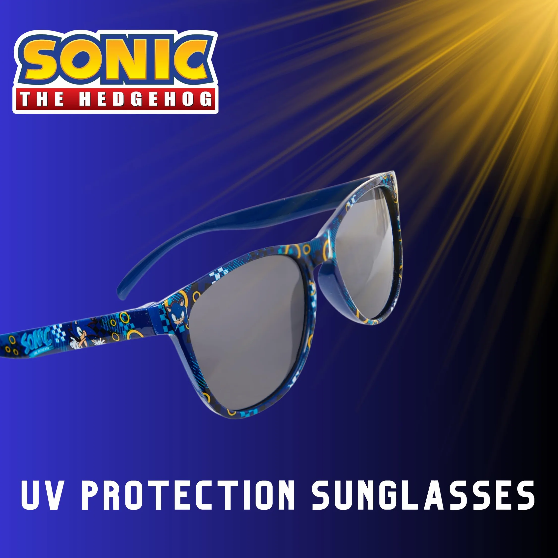 Sonic The Hedgehog Gorra y Gafas de Sol para Niños Protección UV Verano