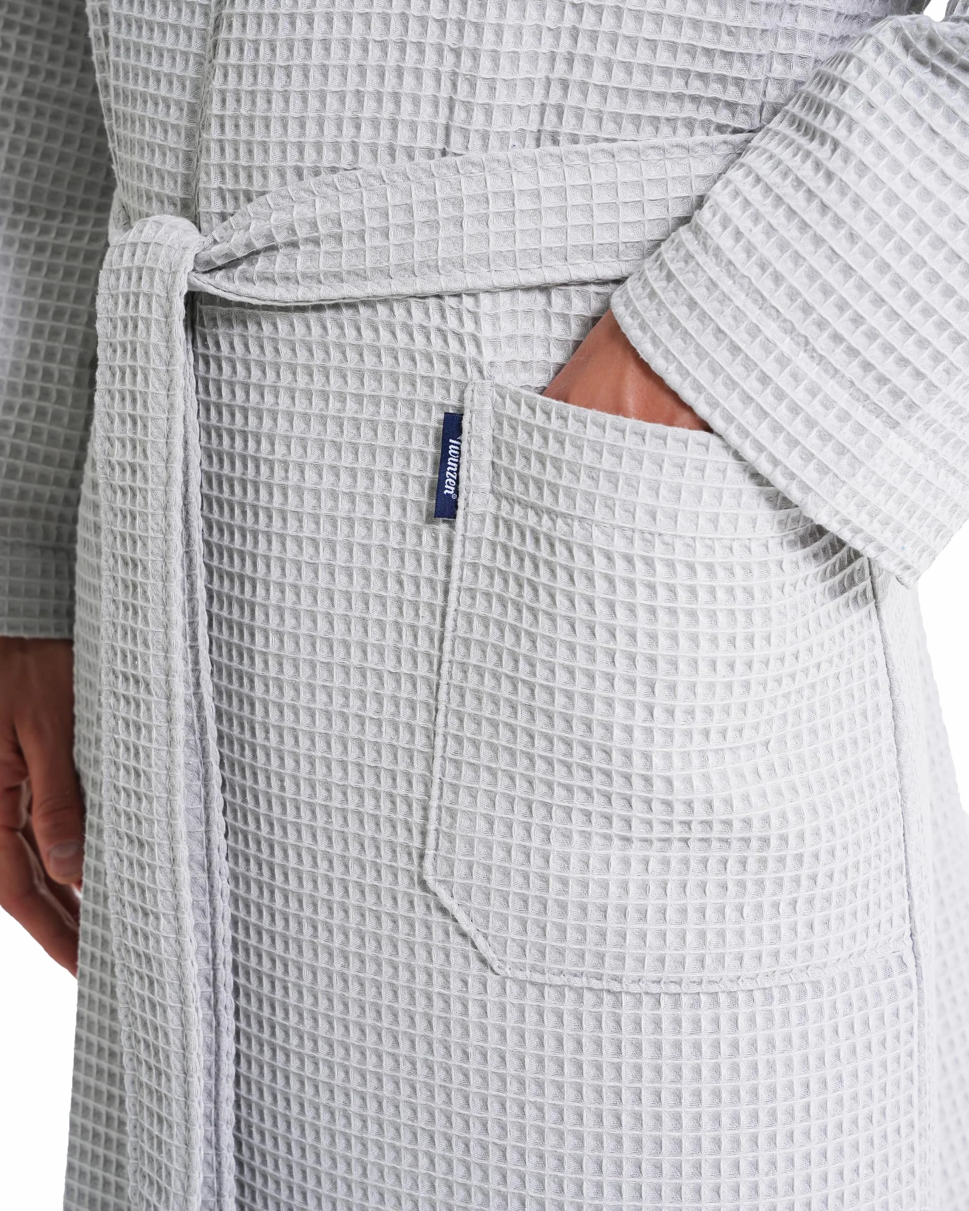 Twinzen - Albornoz Hombre Nido De Abeja - 100% Algodón Batas de Casa Hombre Ligera, Suave y Absorbente