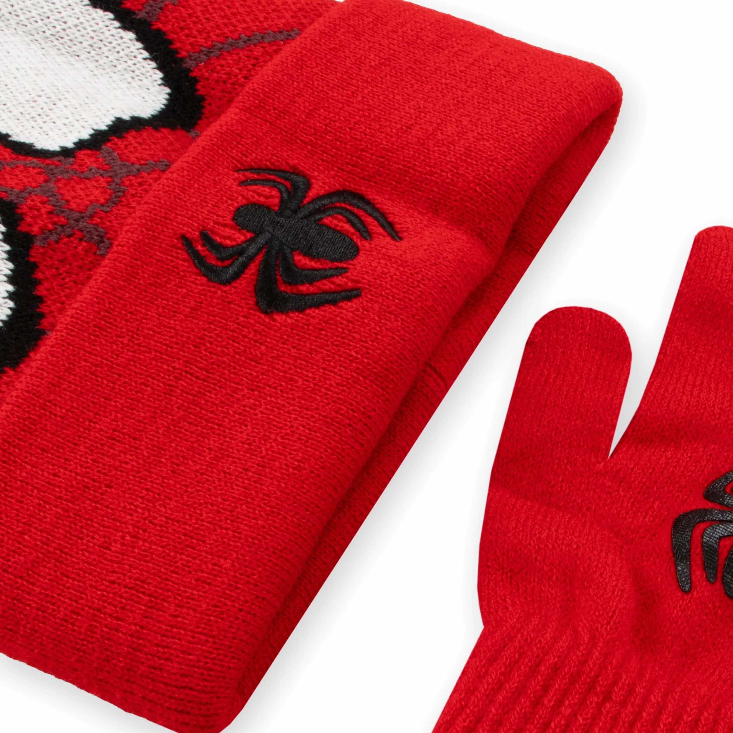 Marvel Spiderman Set Guantes y Gorra para Niños Invierno Rojo Talla Única