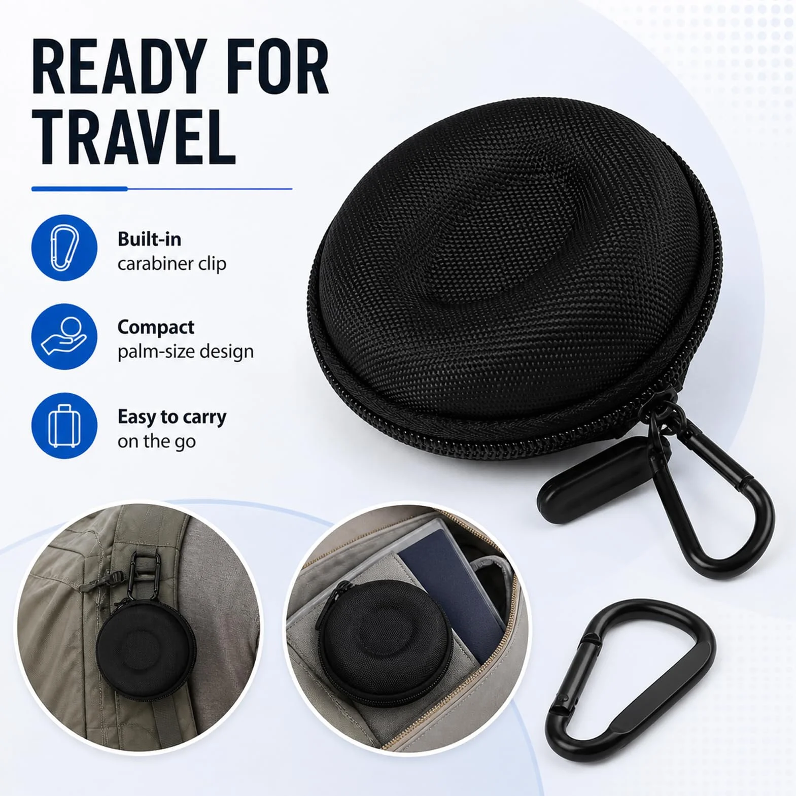 Estuche de Viaje Portátil para Reloj, Caja de Almacenamiento con Cremallera para Todo Tipo de Relojes