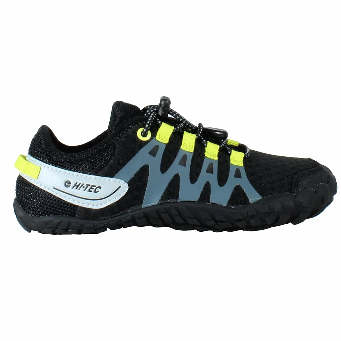 HI-TEC Zapatillas Barefoot Niño Abyss Junior Deportivas Montaña Senderismo Calzado Respetuoso Minimalista Transpirable Flexible Black-Lime 30