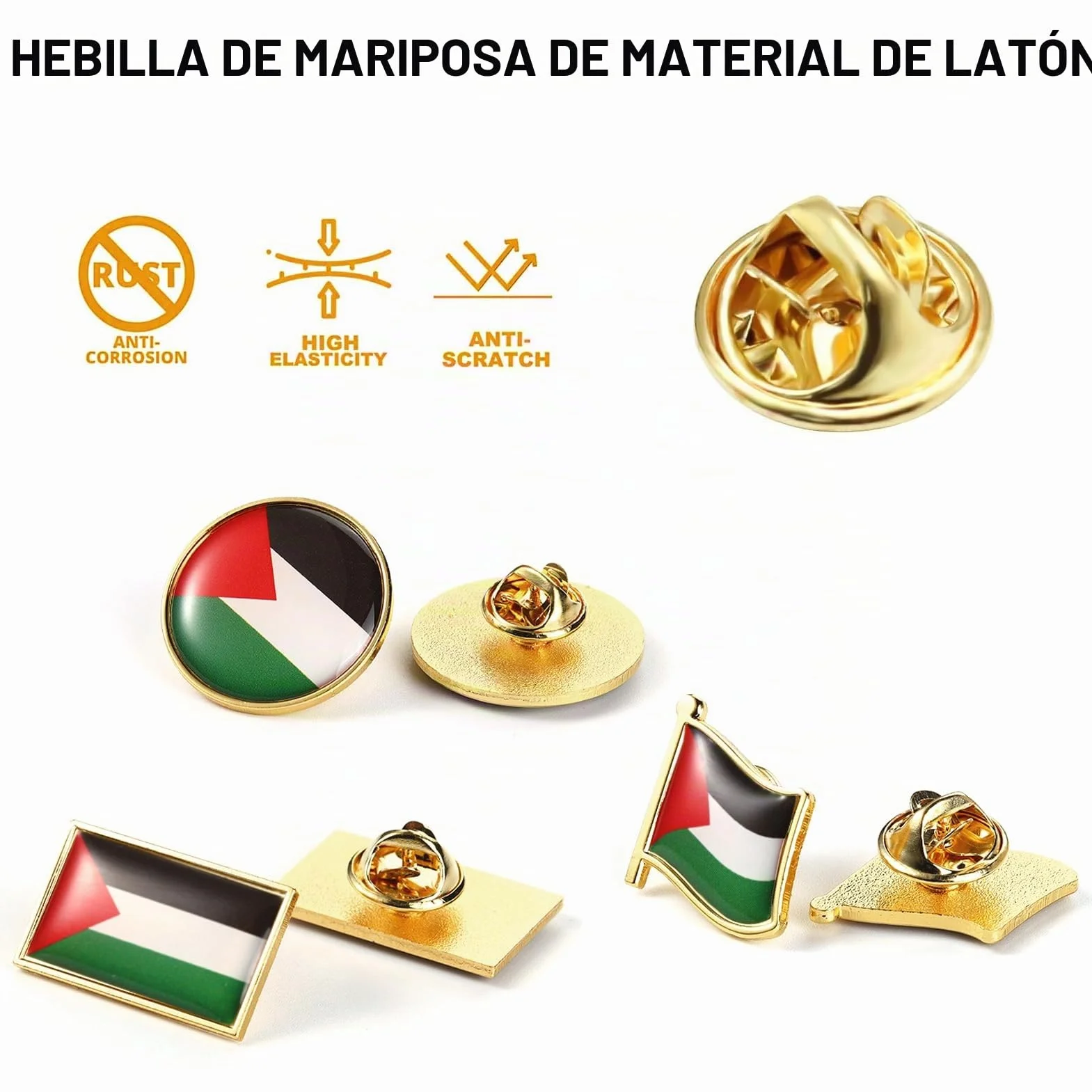 Insignias de la Bandera Palestina, Alfileres, Broches y Pines Esmaltados