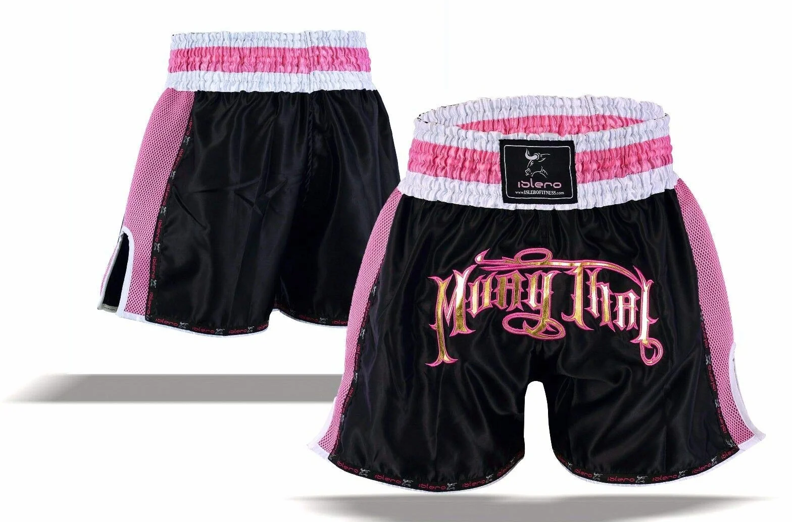 Islero Pantalones Cortos de Muay Thai Mujer Rosa