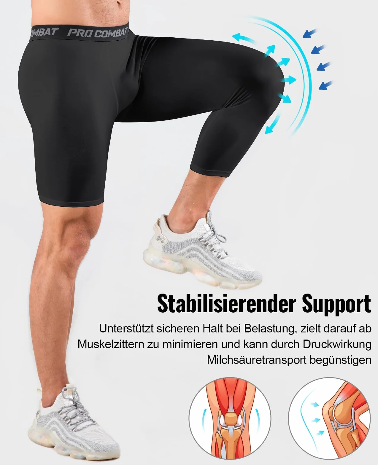 Pantalones de compresión para hombre Niksa 3/4 transpirables multideporte