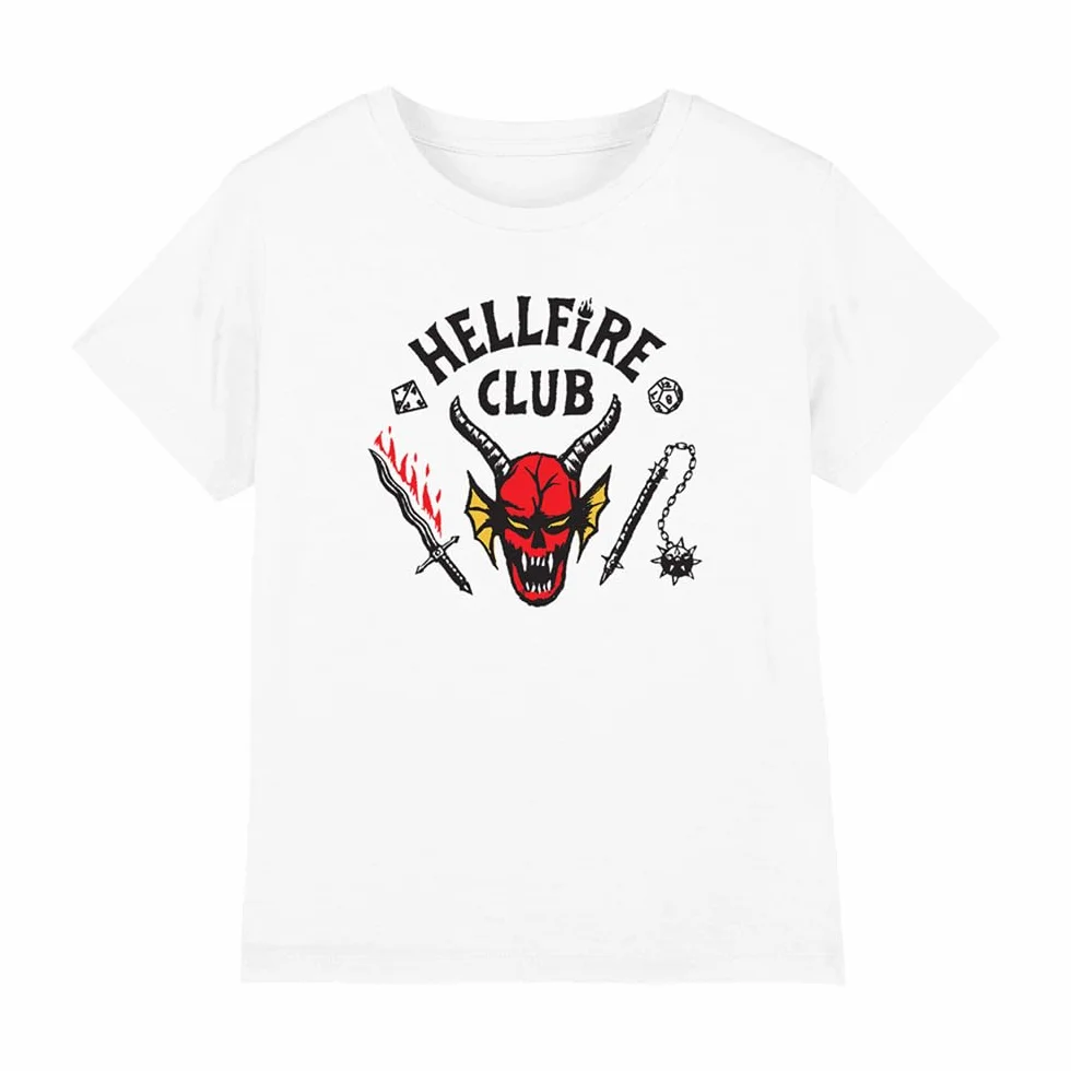 Stranger Things Hellfire Club Kids T-Shirt Athletic Heather 3-4