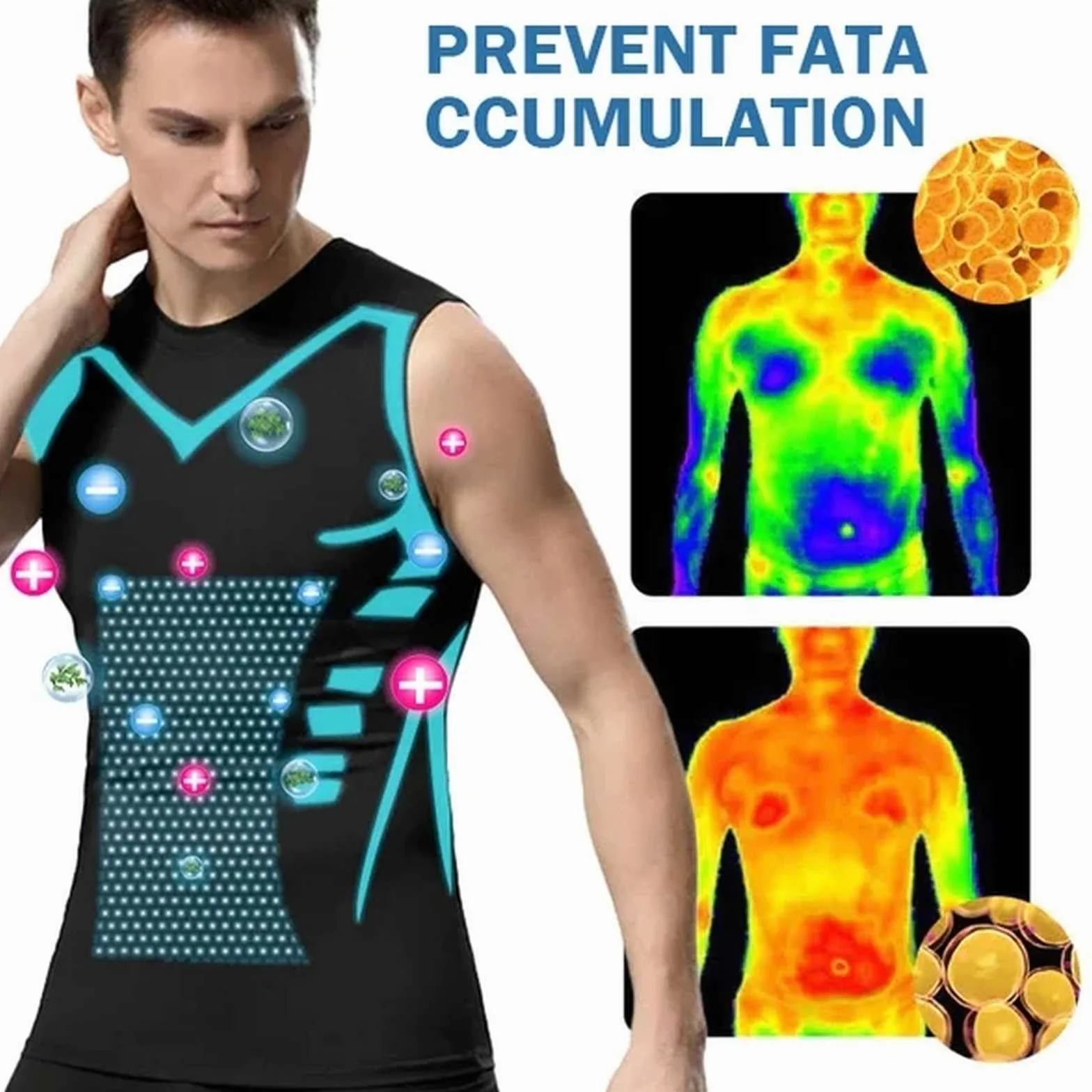 riou Vitaboost Camiseta de Compresión sin Mangas Hombre Secado Rápido 3PC