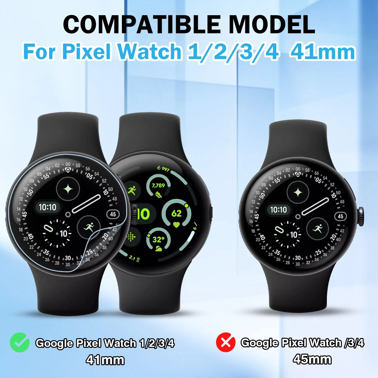 Protector de pantalla Google Pixel Watch 4 41 mm TPU Ultra HD Anti arañazos