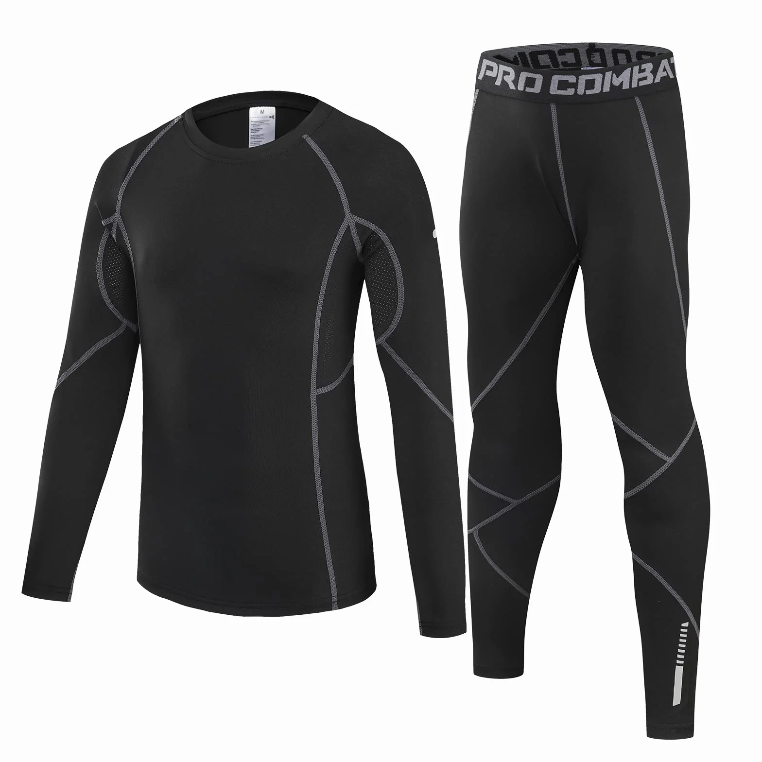 Leeboom Camiseta Termica Niño Futbol Ropa Transpirable Secado Rapido Entrenamiento Esqui Top Pantalon