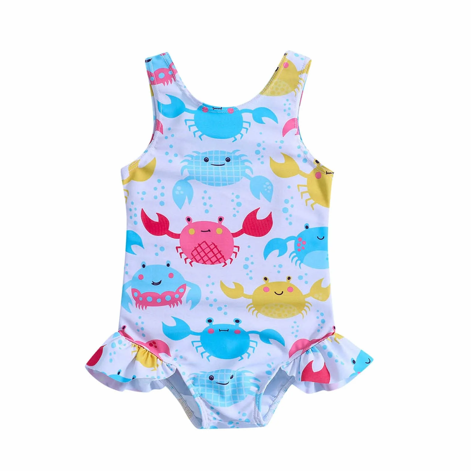Traje de baño para mujer niña volantes dibujos animados 1 pieza bikini playa