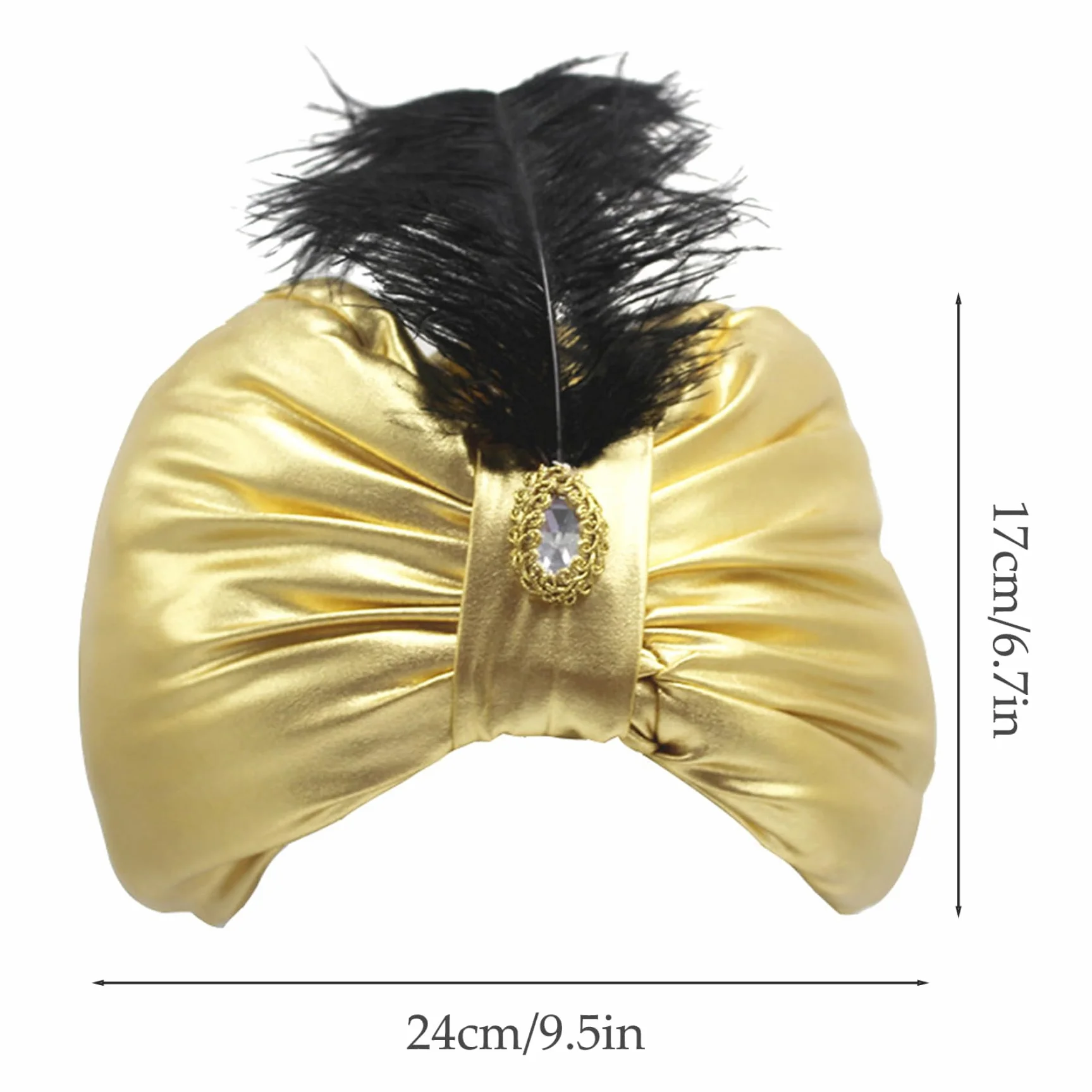 Turbante para Hombres y Mujeres, Envoltura de la Cabeza de satén Plisado del sultán Indio, Envoltura de la Cabeza del Turbante para Mujeres y Turbante para el Disfraces y la Fiesta.