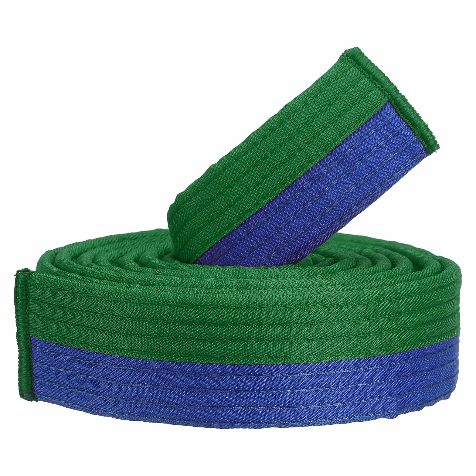 PATIKIL Cinturón de Taekwondo de Colores 1.6" x 8.5ft 2.6m Poliéster para Artes Marciales Judo Karate Verde-Azul