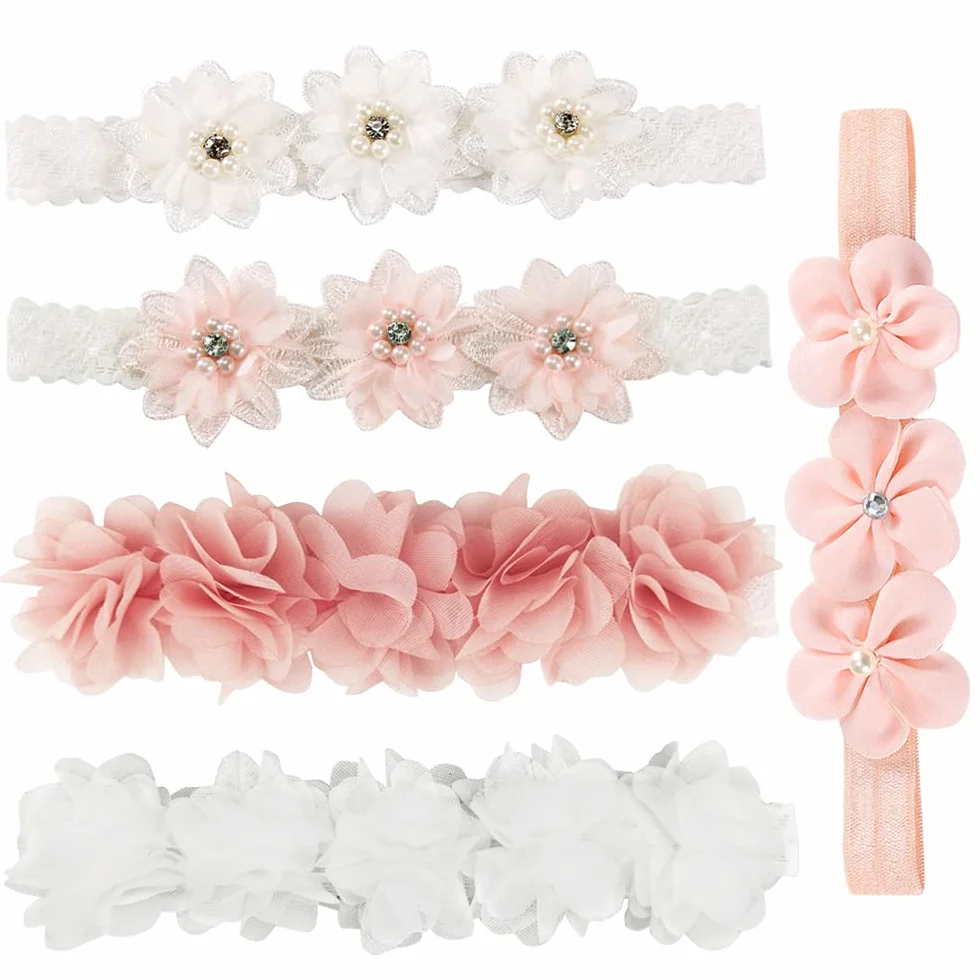 Diadema de Pelo para Bebé Cintas Florales Banda para Cabeza Niña Accesorios Fotografía