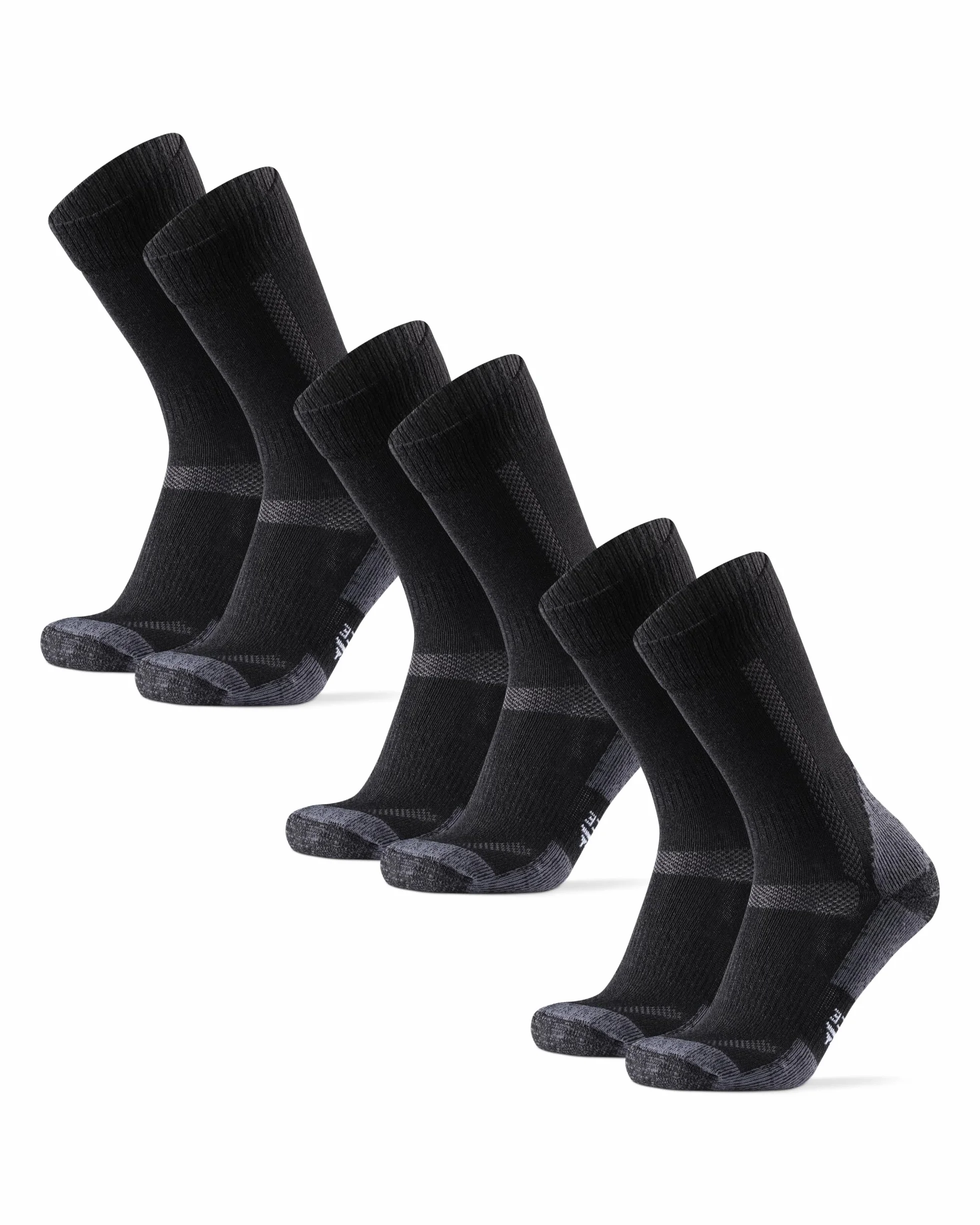 DANISH ENDURANCE Calcetines de Senderismo Unisex de Lana Merino con Acolchado Antiampollas, 3 Pack