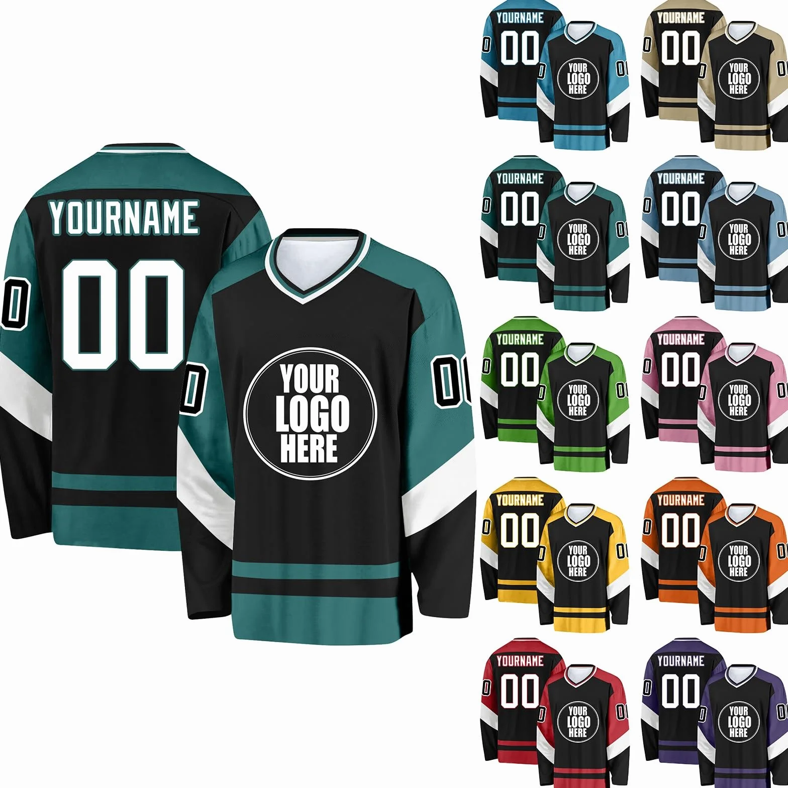Camisetas de Hockey sobre Hielo Personalizadas con tu Nombre, Equipo y Número