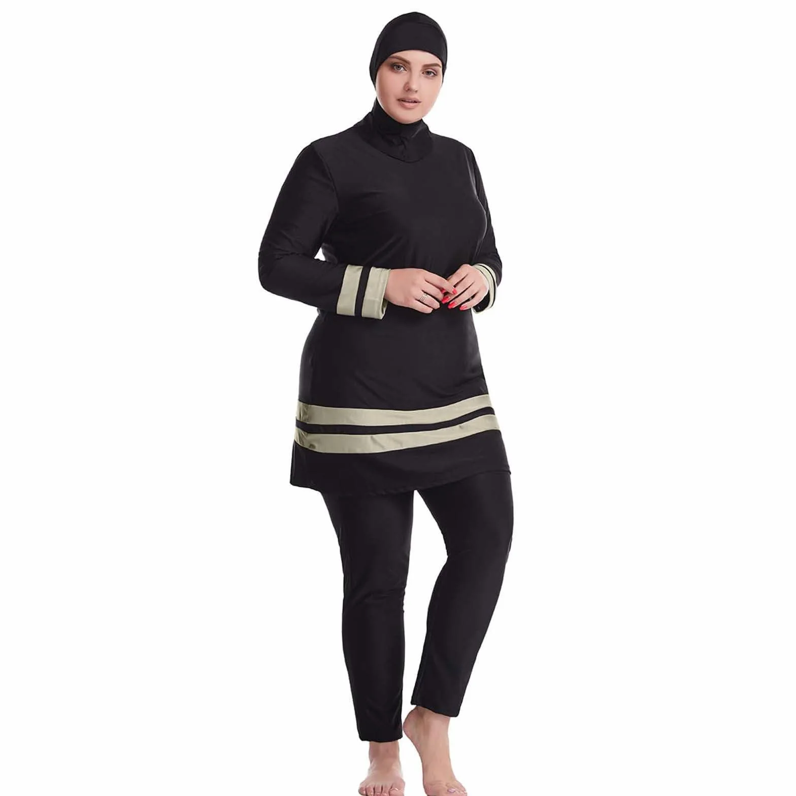 Burkini Traje de Baño Islámico para Mujer y Niña con Hijab, Cómodo Elegante Muslim Swimwear