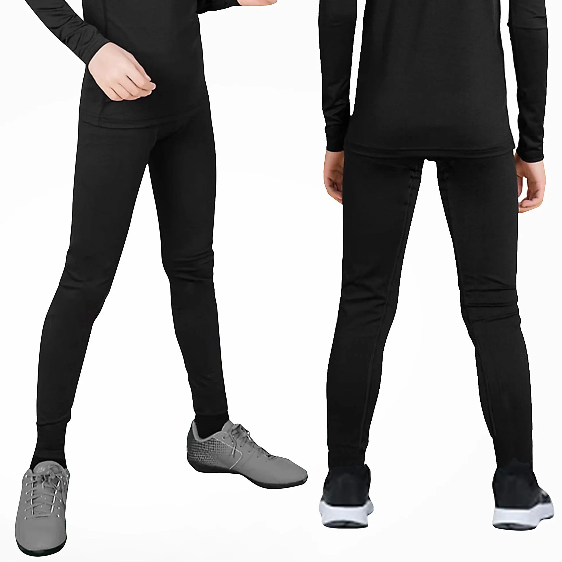 Uizuooy Pantalones de Compresión para Niños Leggings Tight Atletices Deportiva Negro Mallas de Pantalones Paquetes de 1/2 para Leggings Niños