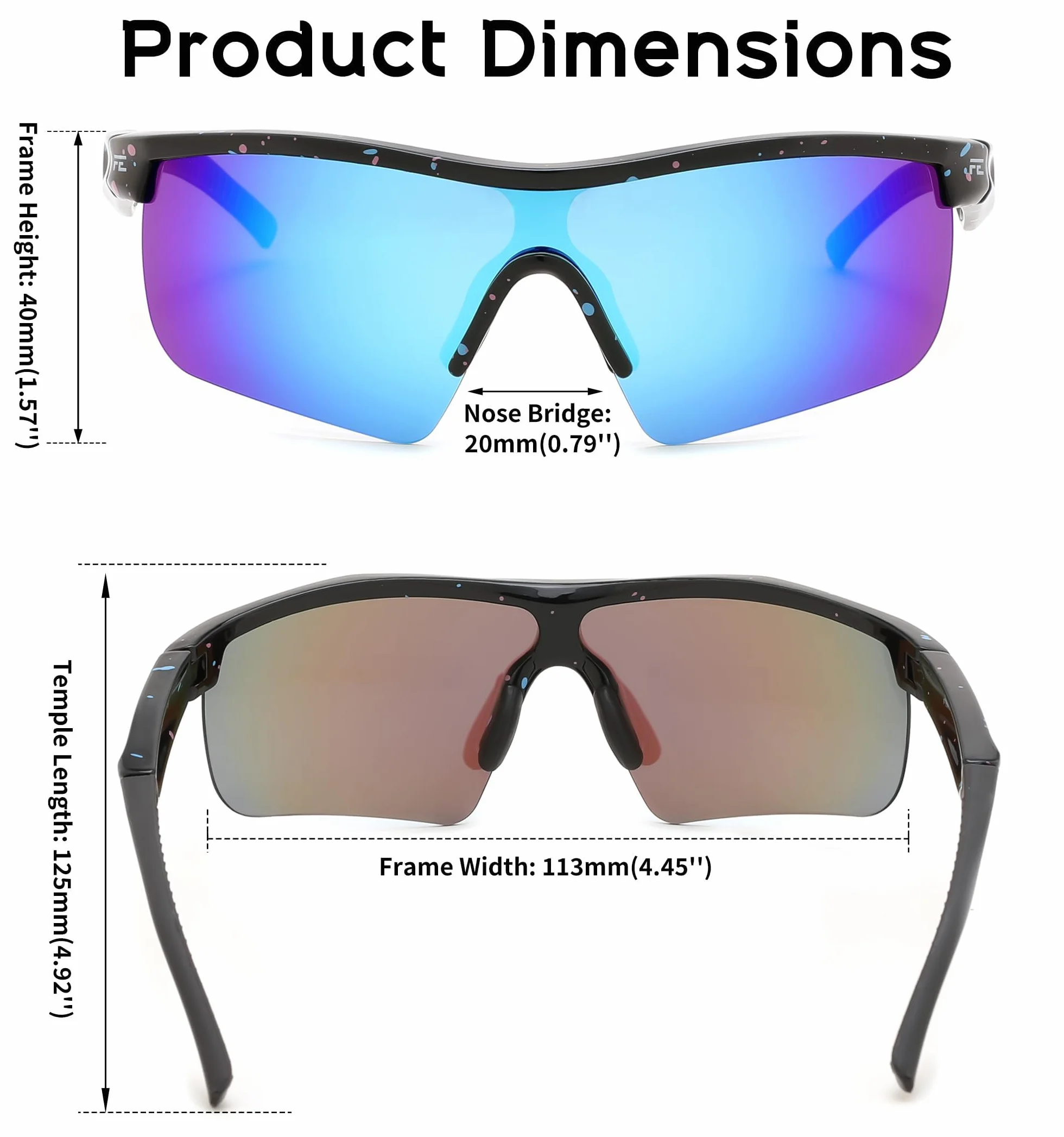 Gafas de sol polarizadas TR90 para niños adolescentes ciclismo FEISEDY