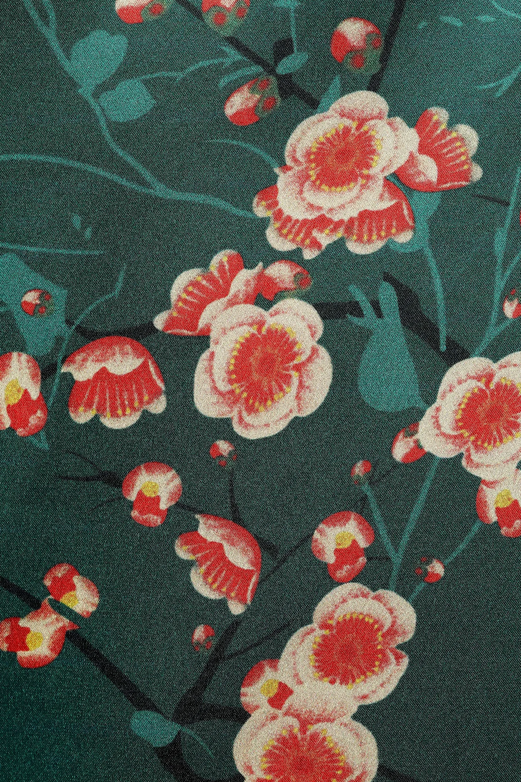 BABEYOND Kimono Floral Largo Bata Novia Kimono de Seda Túnica de Satén 1920s Ropa de Dormir Despedida de Soletera 135cm/53