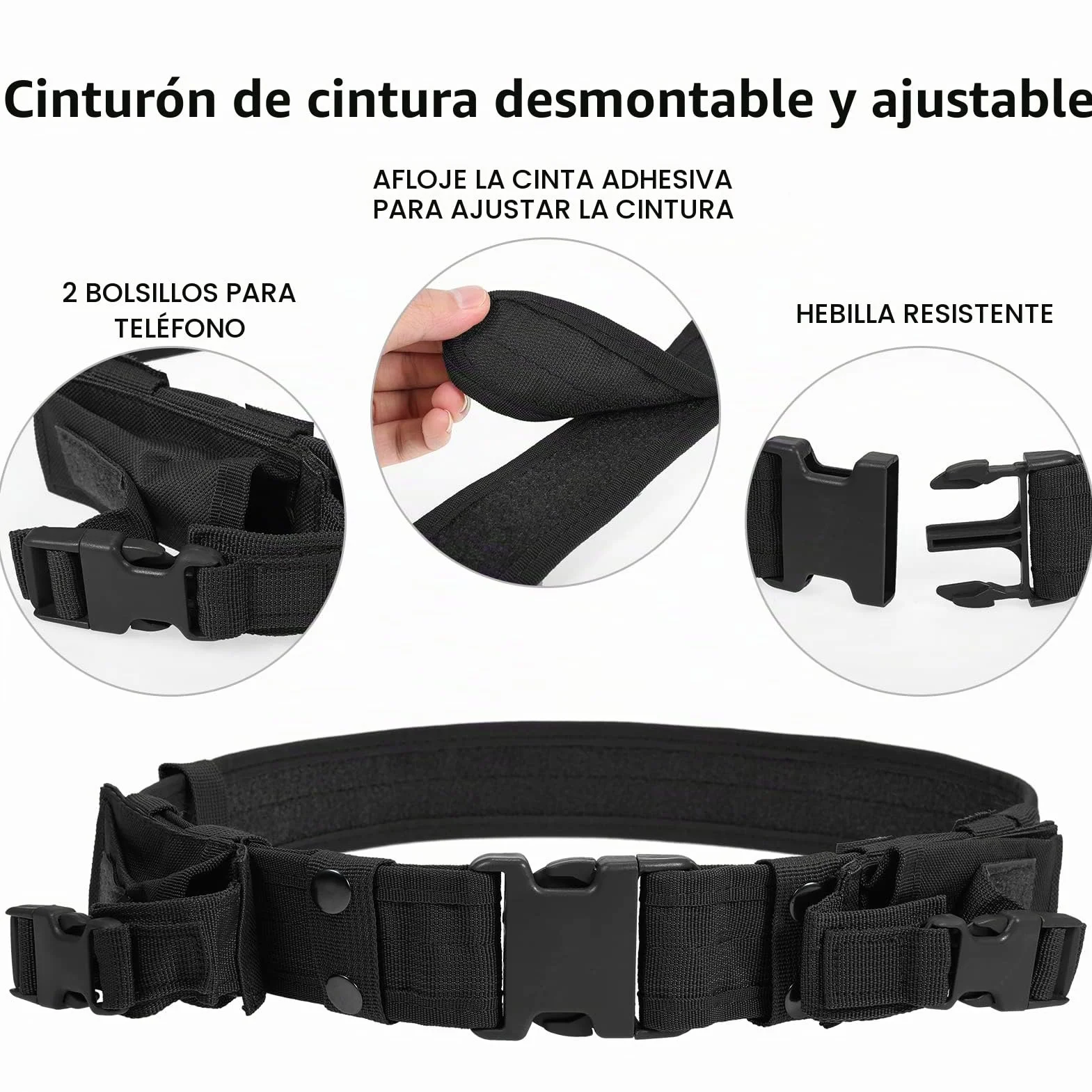 Lixada Chaleco táctico militar de poliéster para airsoft caza negro