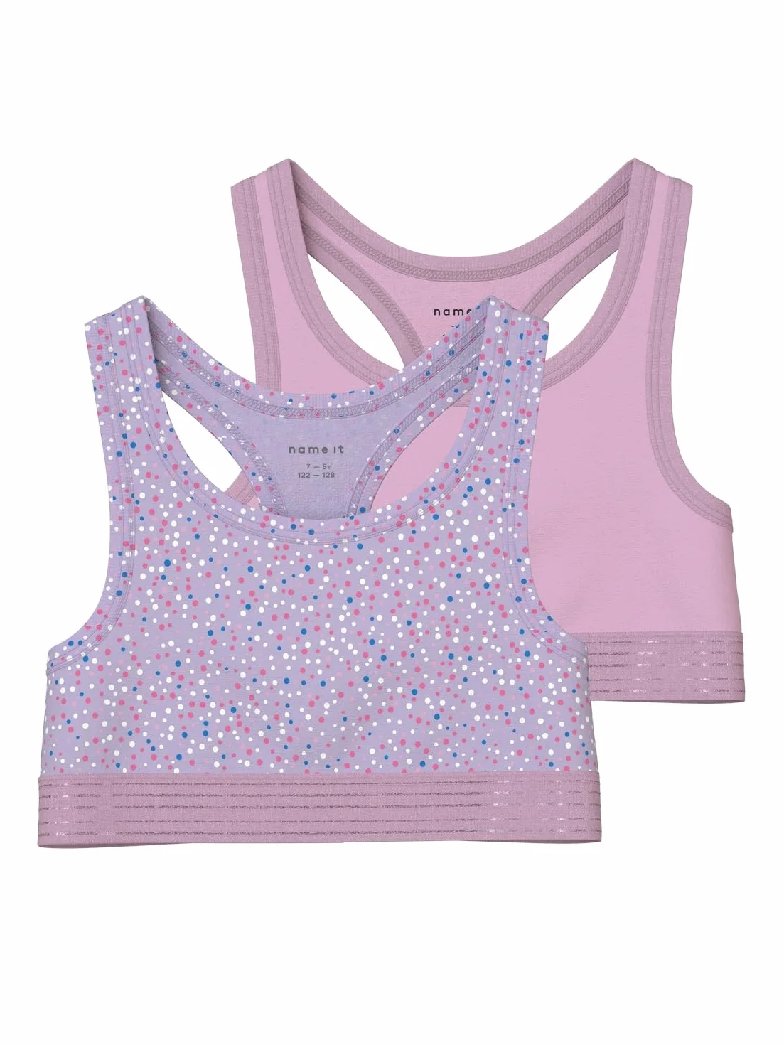 Name IT Nkfshort Top 2p Pastel Lila Dot Noos Corsé Niñas