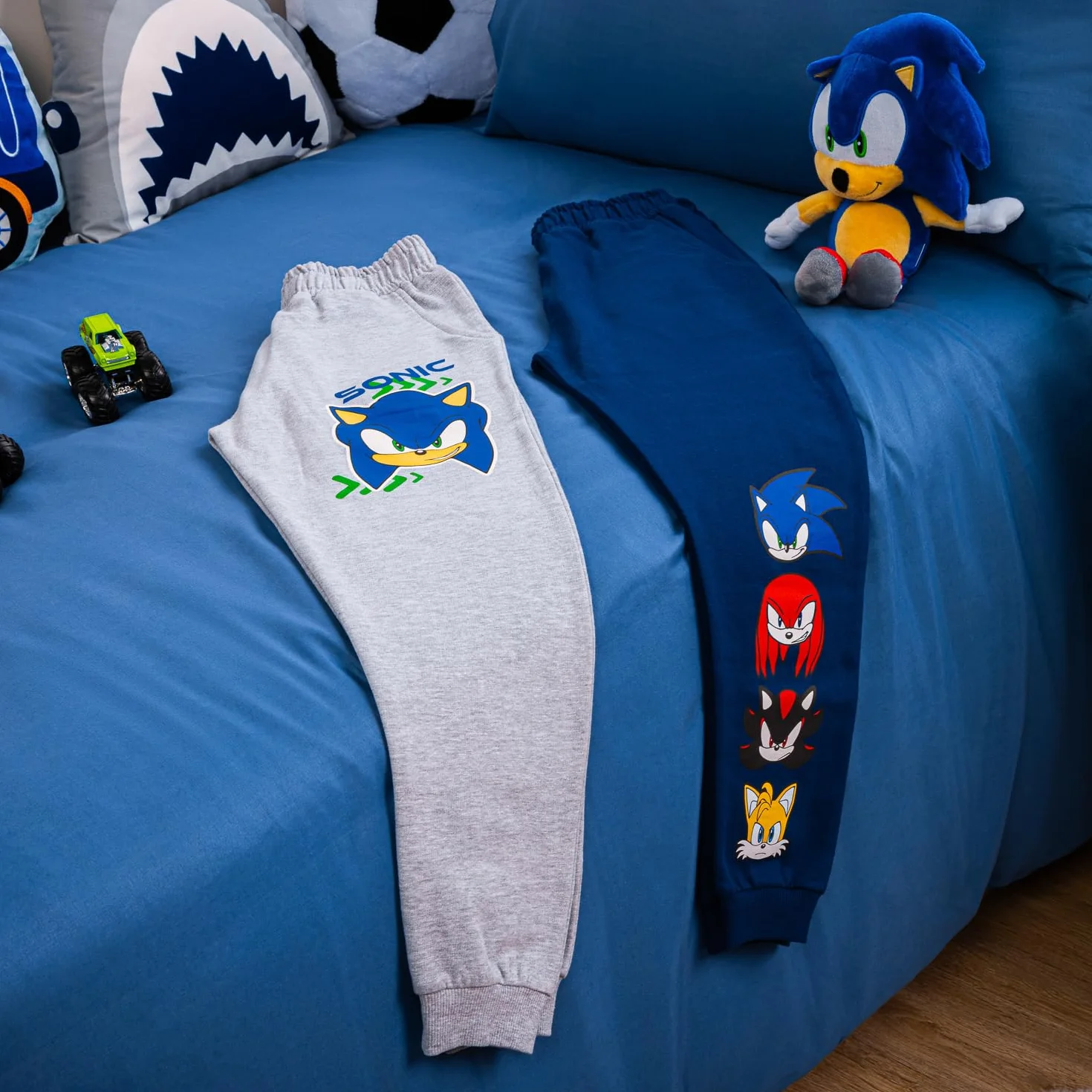 SONIC THE HEDGEHOG Paquete de 2 pantalones de chándal para niños deportivos