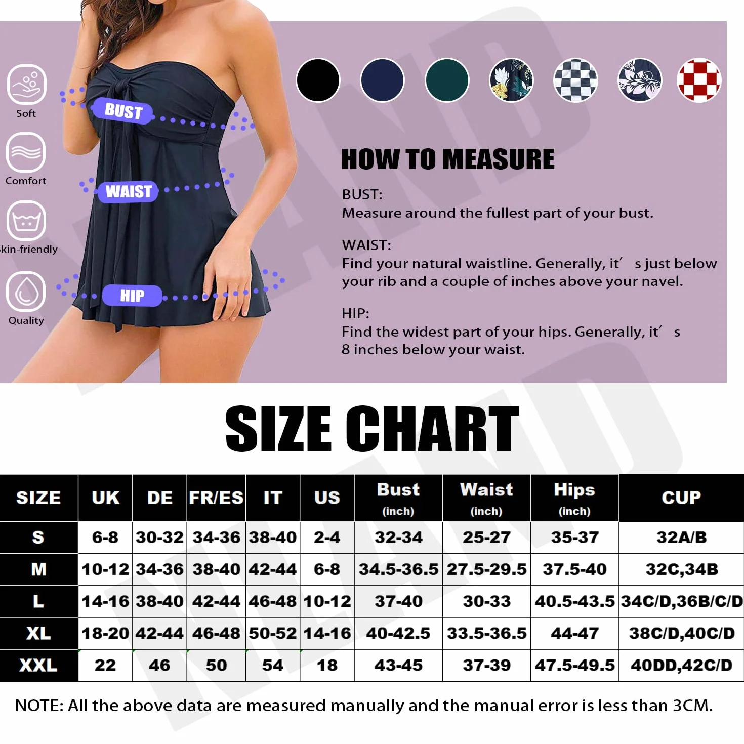Traje de Baño Tankini Mujer Dos Piezas Estampado Volantes Halter Push Up Top Bragas