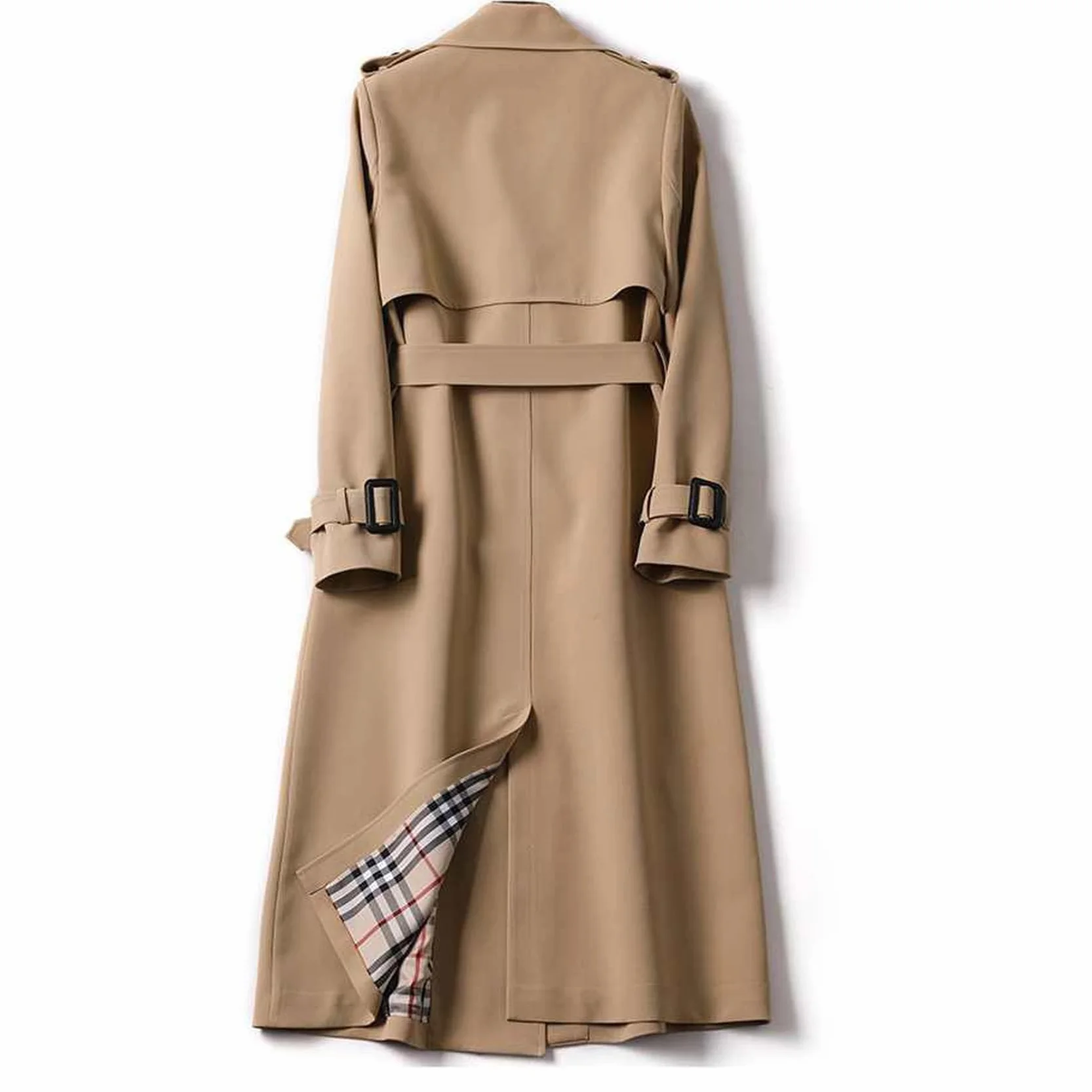 Abrigo de Cuello de Polo para Mujer de Color Sólido de Longitud Media Chaqueta Casual