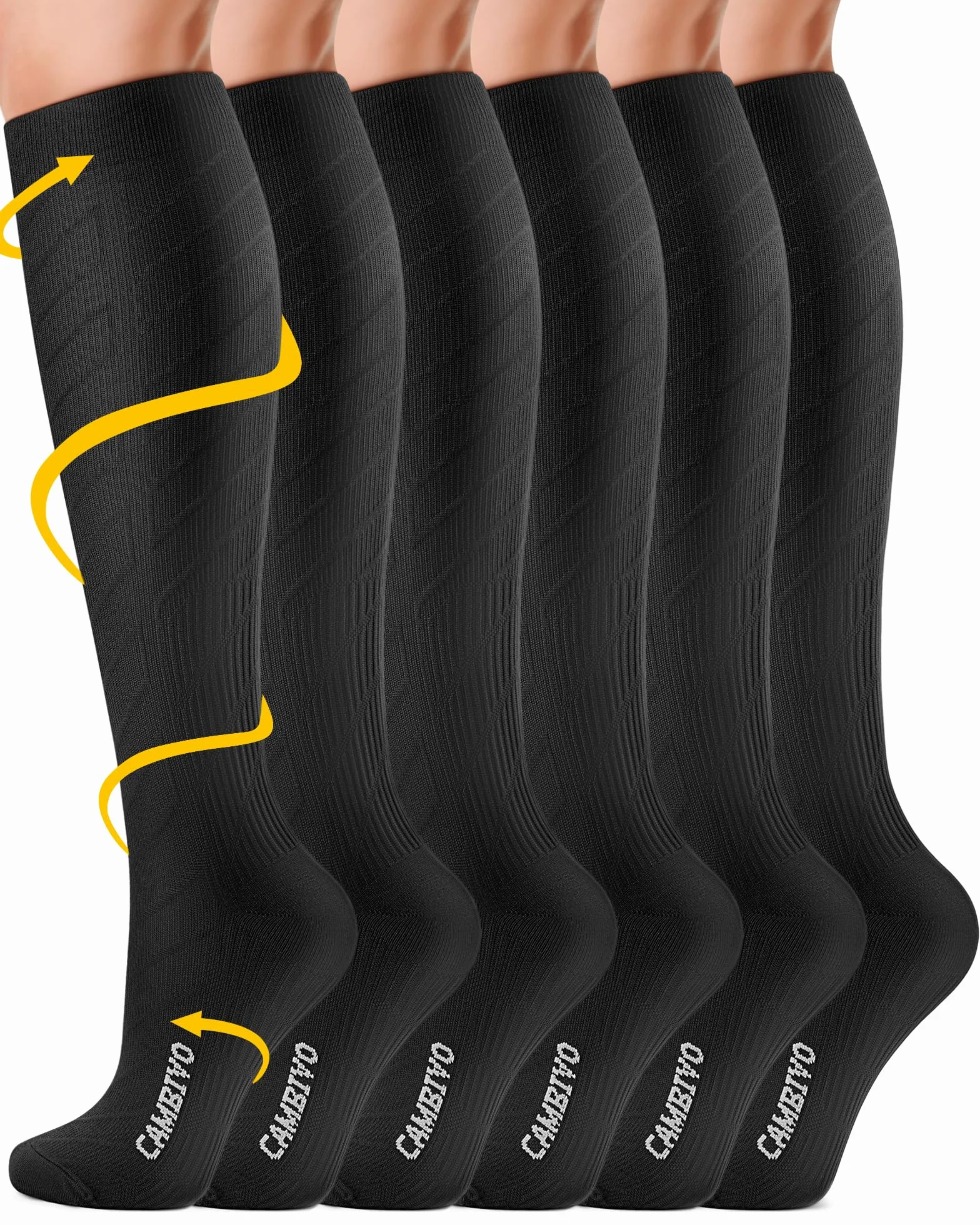 CAMBIVO Medias de Compresión 20-30mmHg 3 Pares, Calcetines Compresion para Varices, Deporte, Running