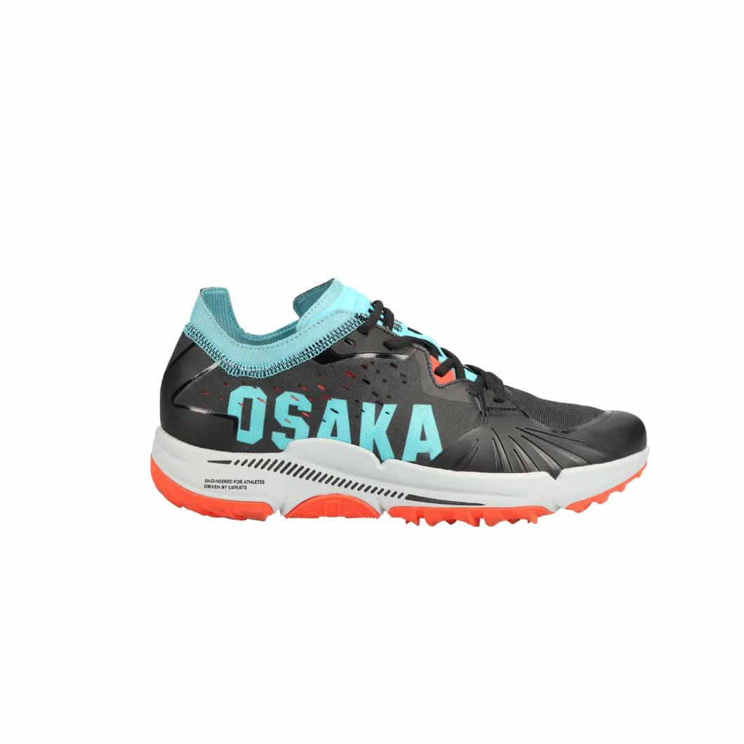 Osaka Zapatillas de Hockey Ido Mk1, Botines de Hockey Negro Analógico Azul Agua