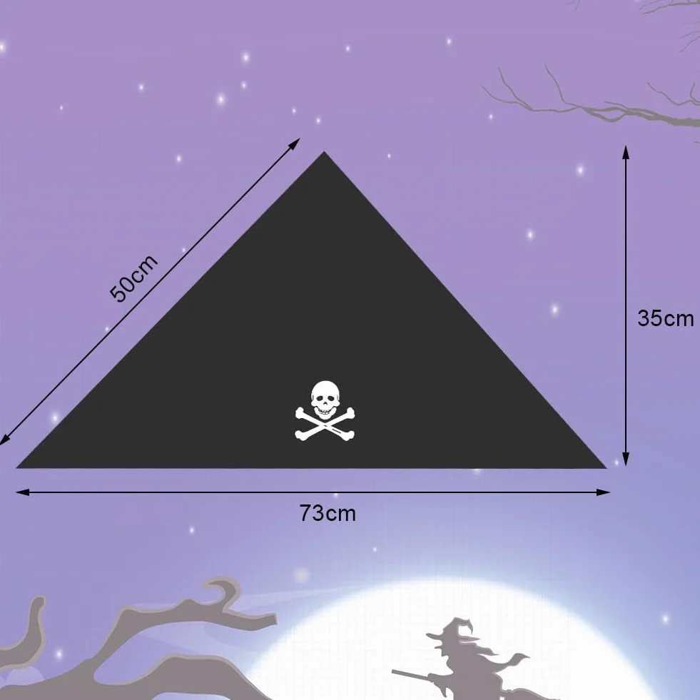 AOMIG Pañuelo Pirata para la Cabeza, Bandana Triángulo Pirata, Accesorios de Ropa Pirata para Fiestas, Cosplay, Halloween